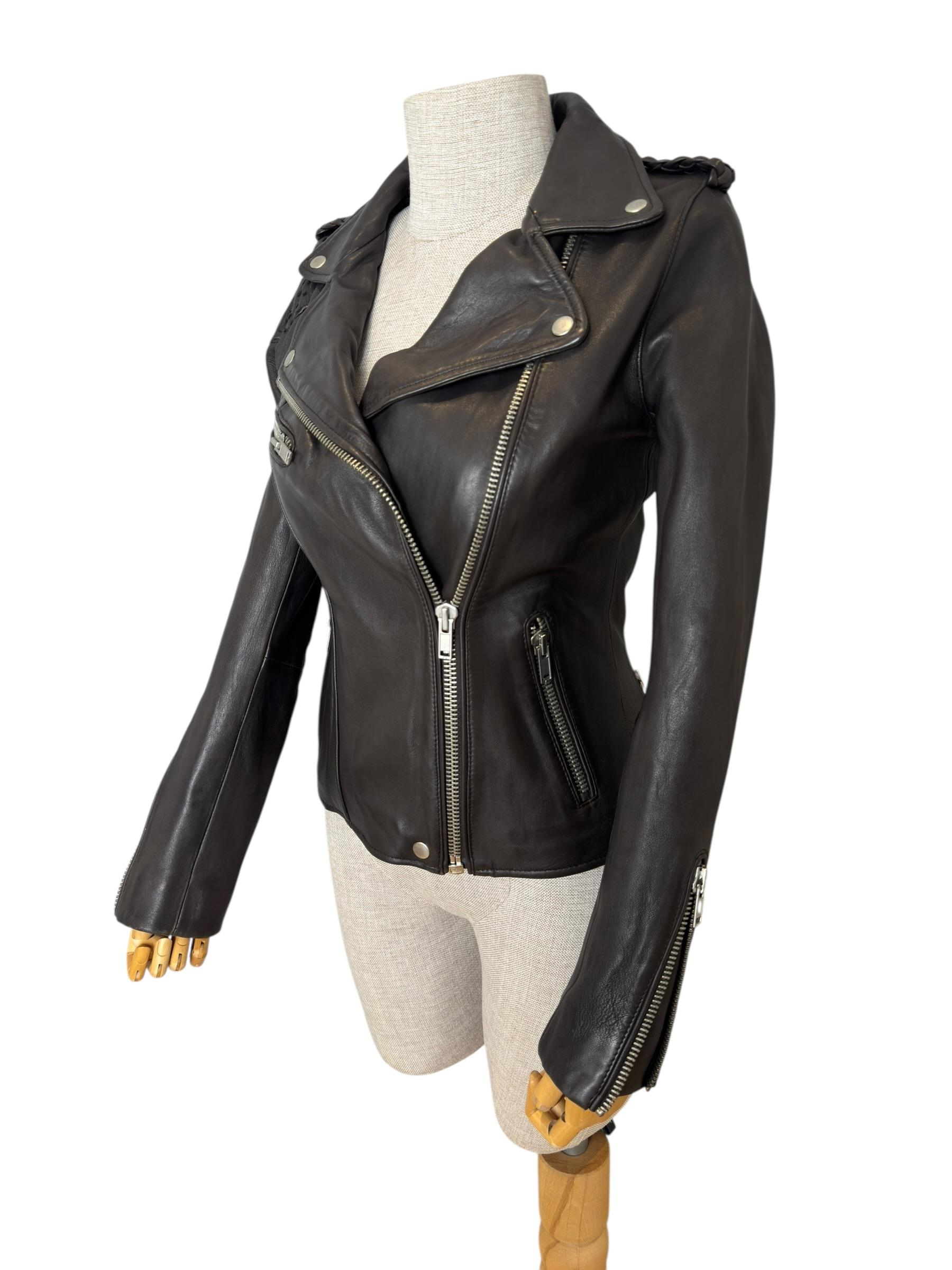MAJE BROWN LEATHER JACKET