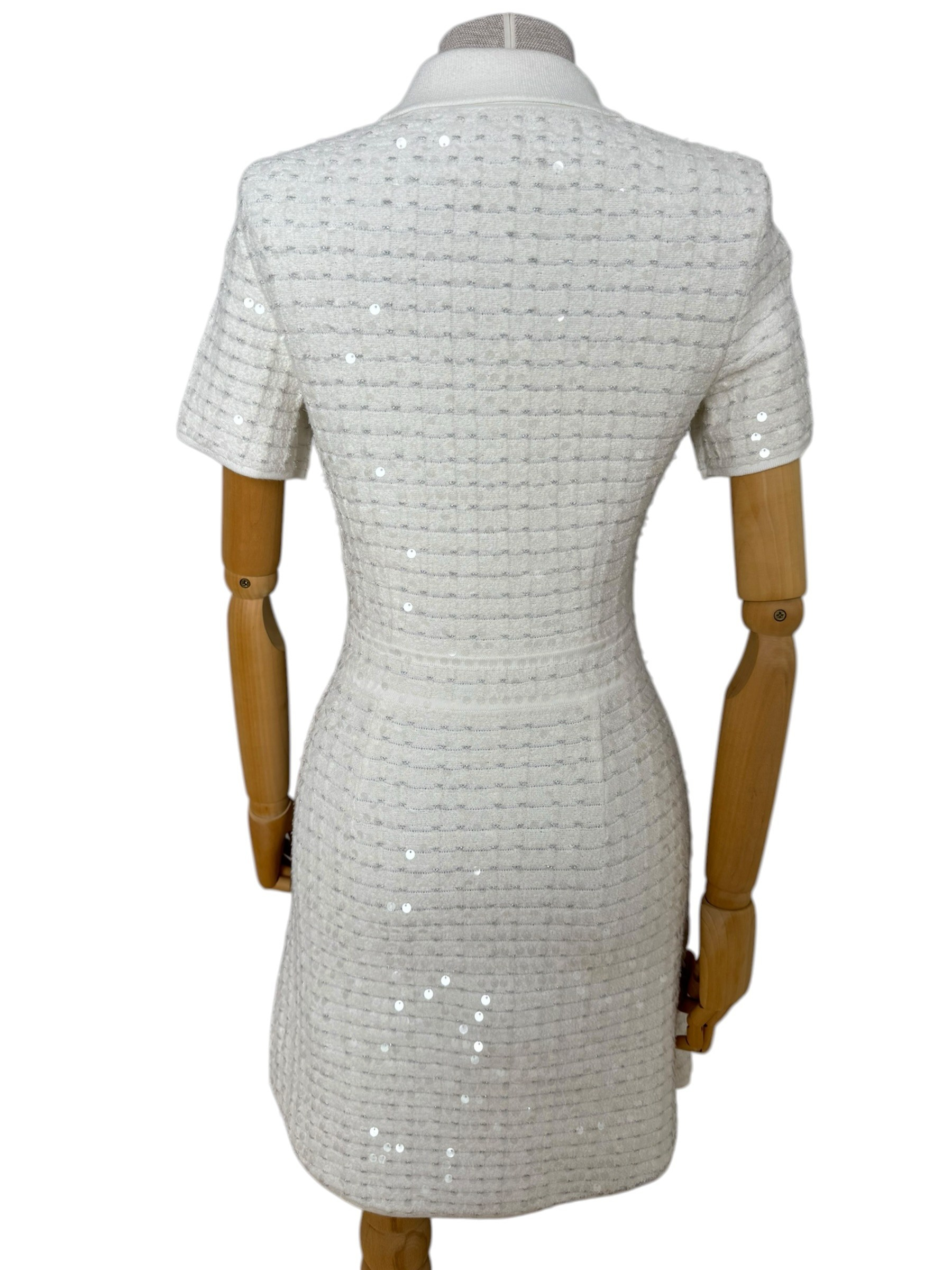 MAJE SEQUIN WHITE DRESS