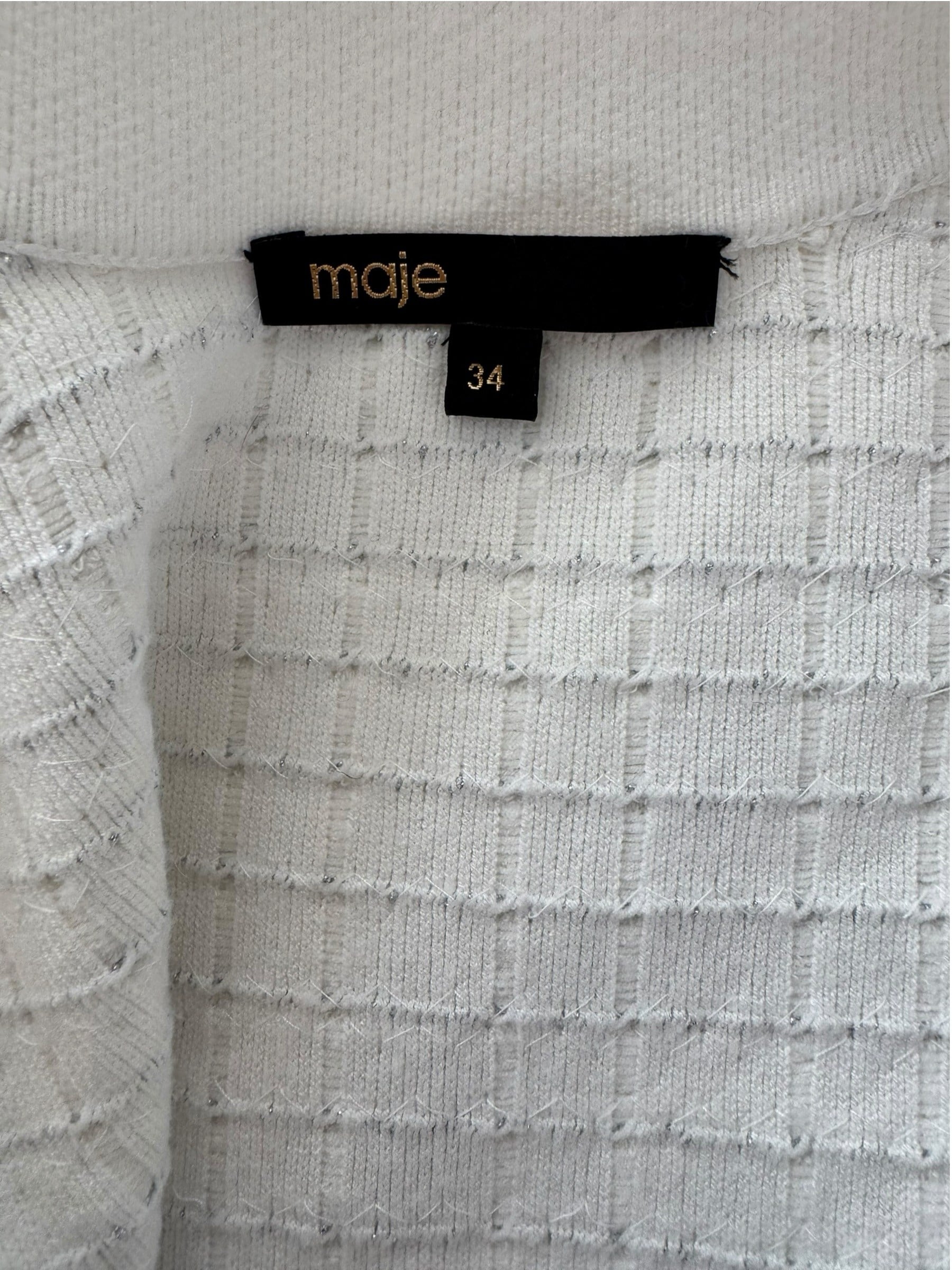 MAJE SEQUIN WHITE DRESS