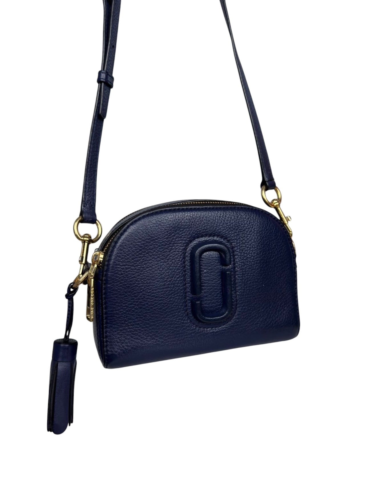 MARC JACOBS NAVY LEATHER SHOULDER BAG