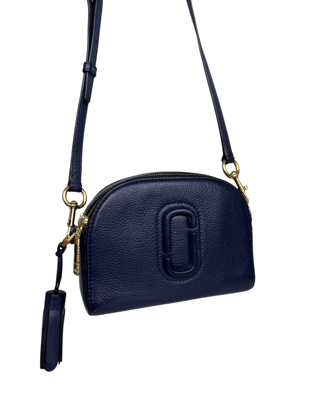 MARC JACOBS NAVY LEATHER SHOULDER BAG