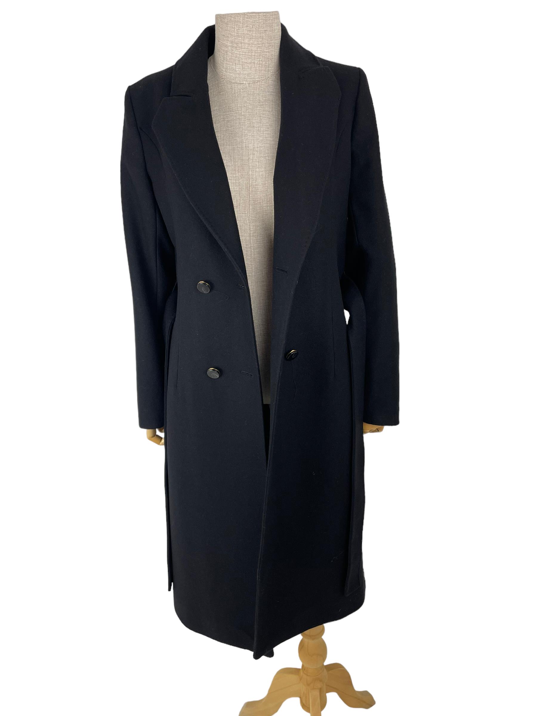 MASSIMO DUTTI BLACK WOOL COAT
