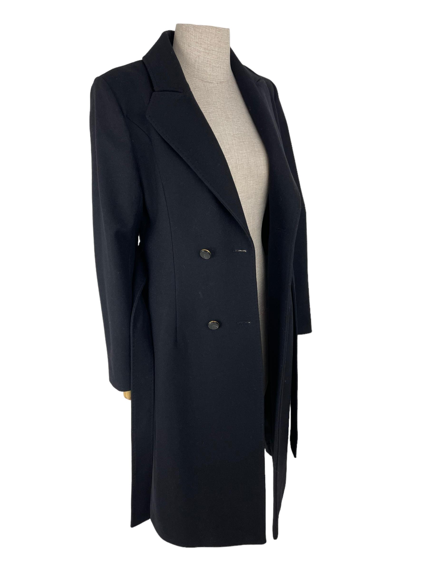 MASSIMO DUTTI BLACK WOOL COAT