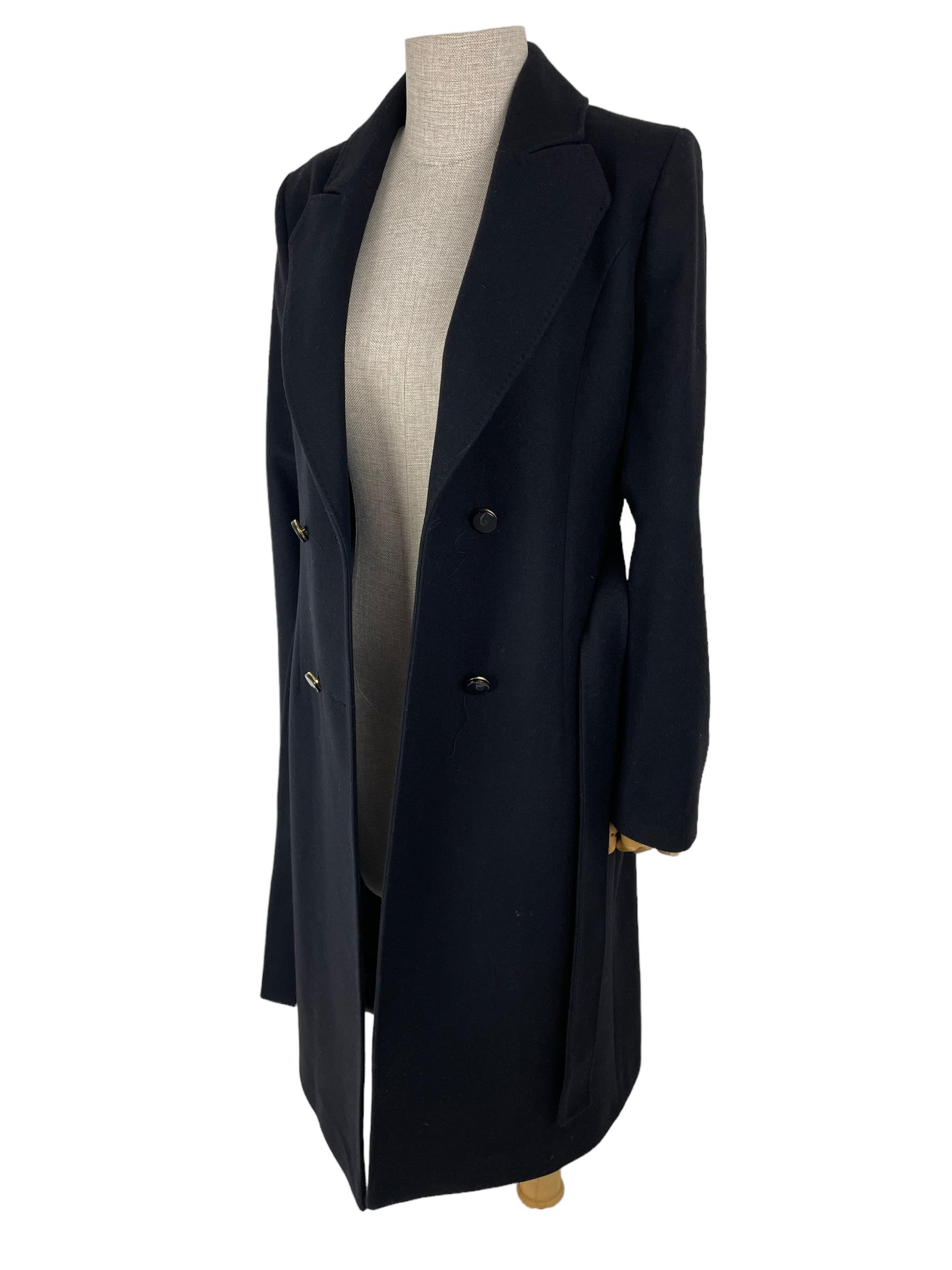 MASSIMO DUTTI BLACK WOOL COAT