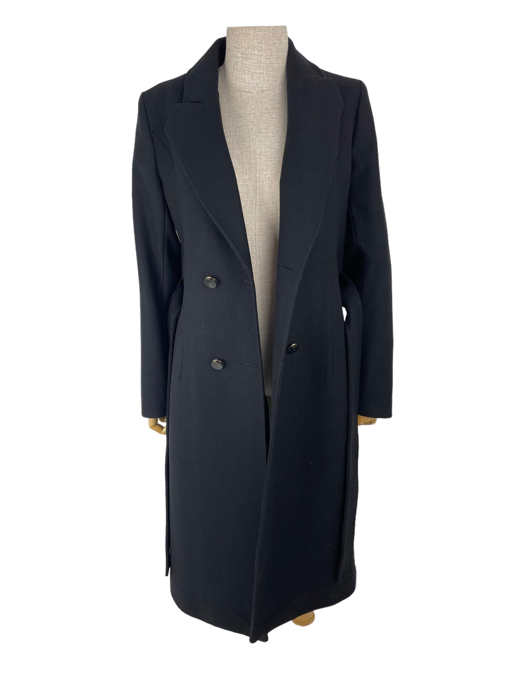 MASSIMO DUTTI BLACK WOOL COAT