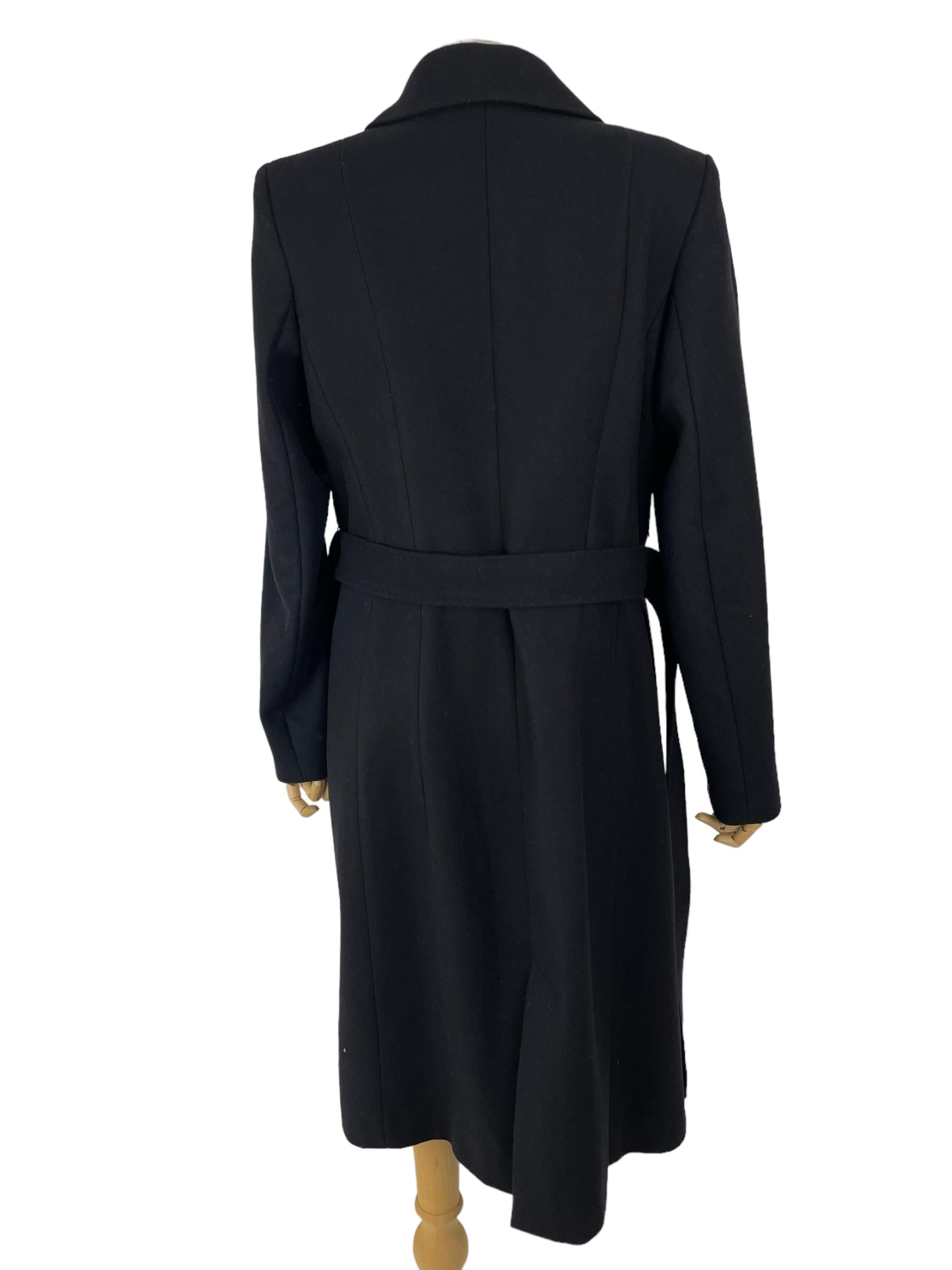 MASSIMO DUTTI BLACK WOOL COAT