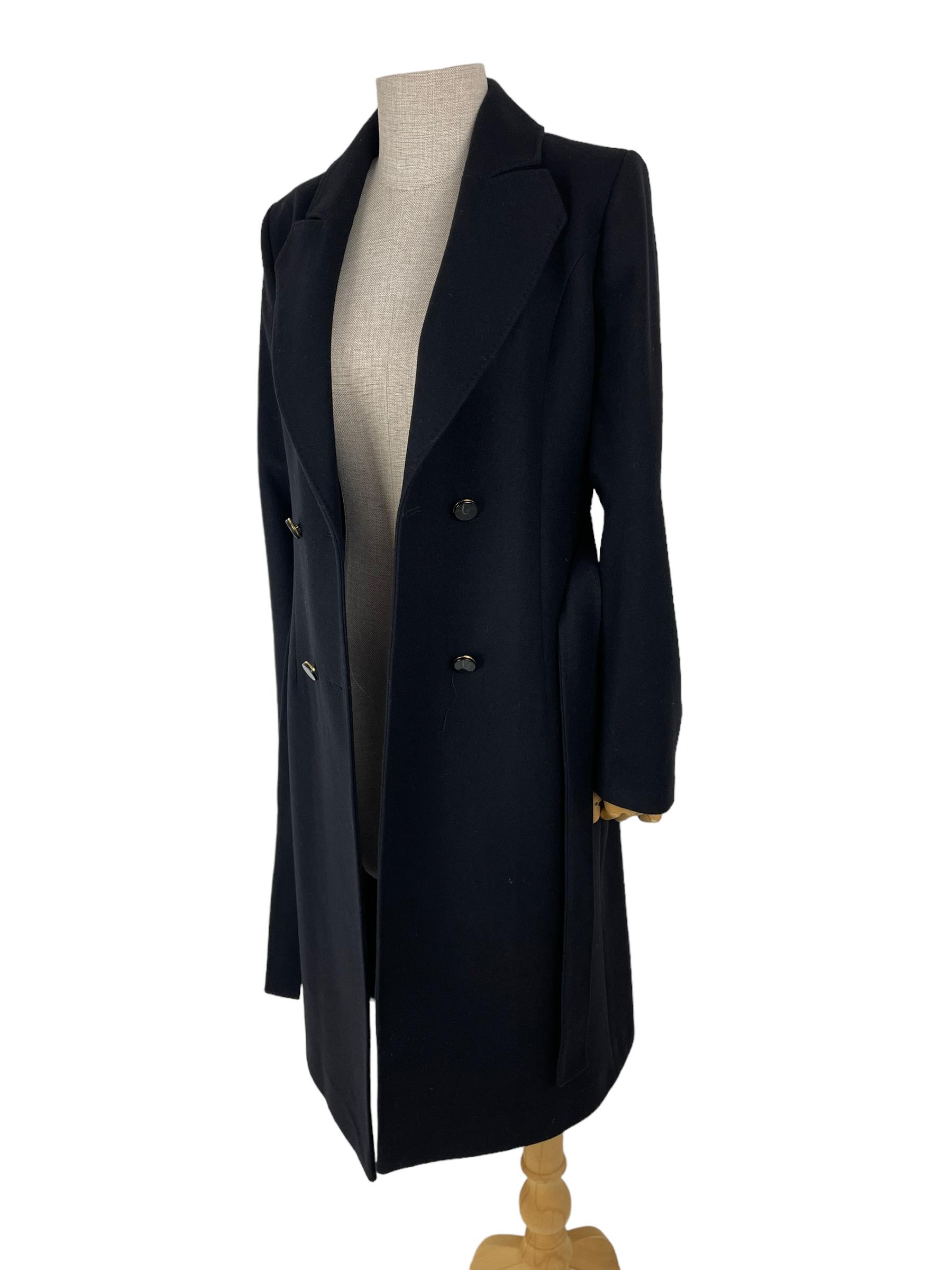 MASSIMO DUTTI BLACK WOOL COAT