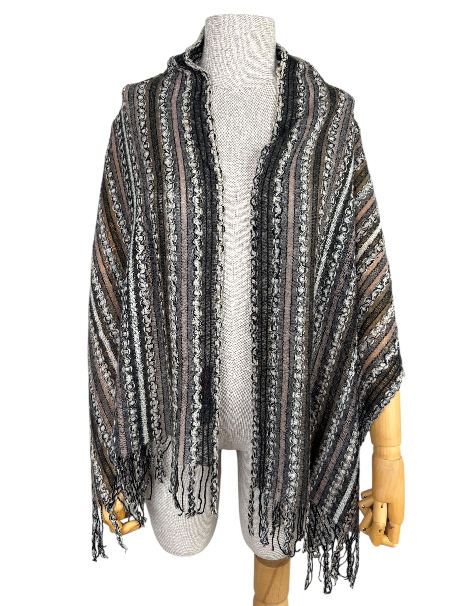 MISSONI GRAY WOOL SCARF