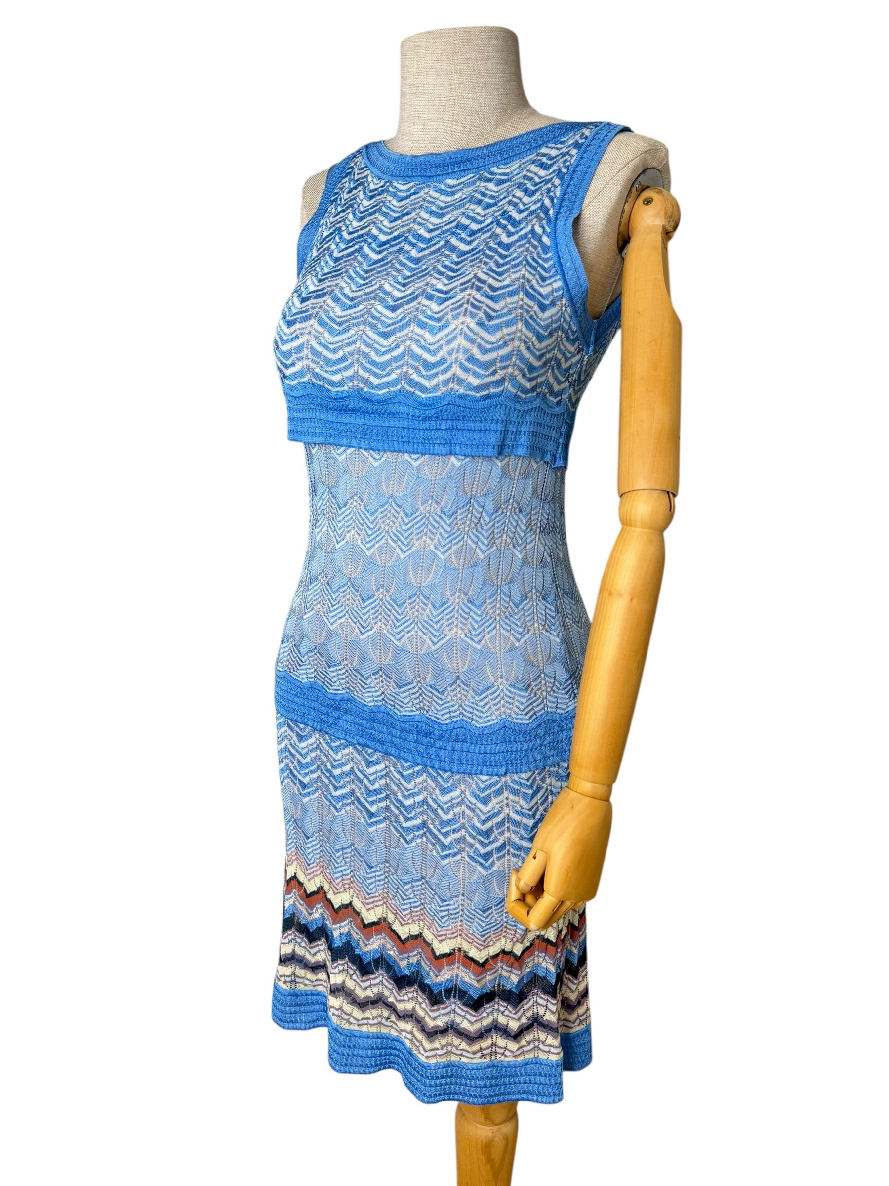 MISSONI KNITTED BLUE DRESS