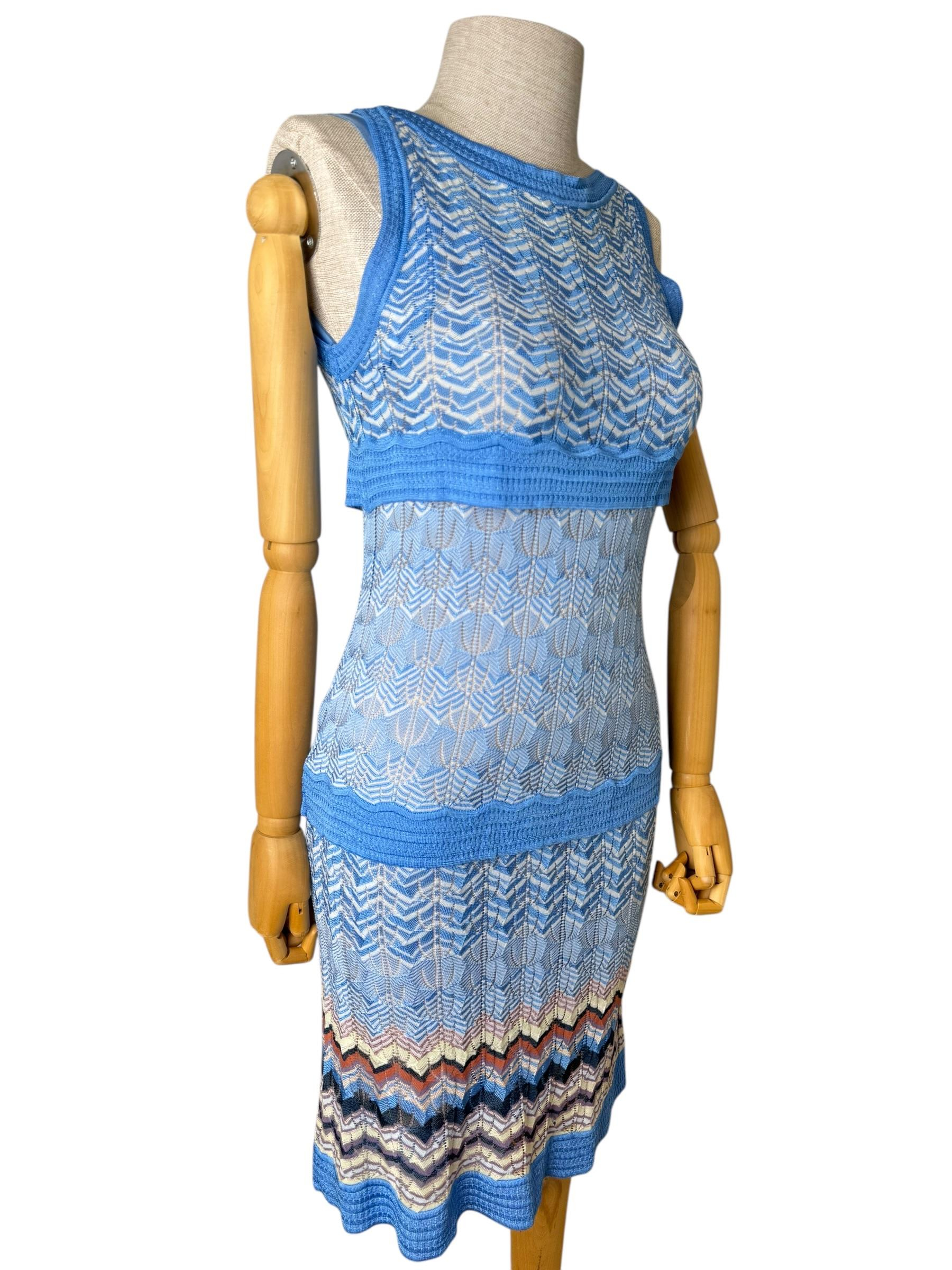 MISSONI KNITTED BLUE DRESS