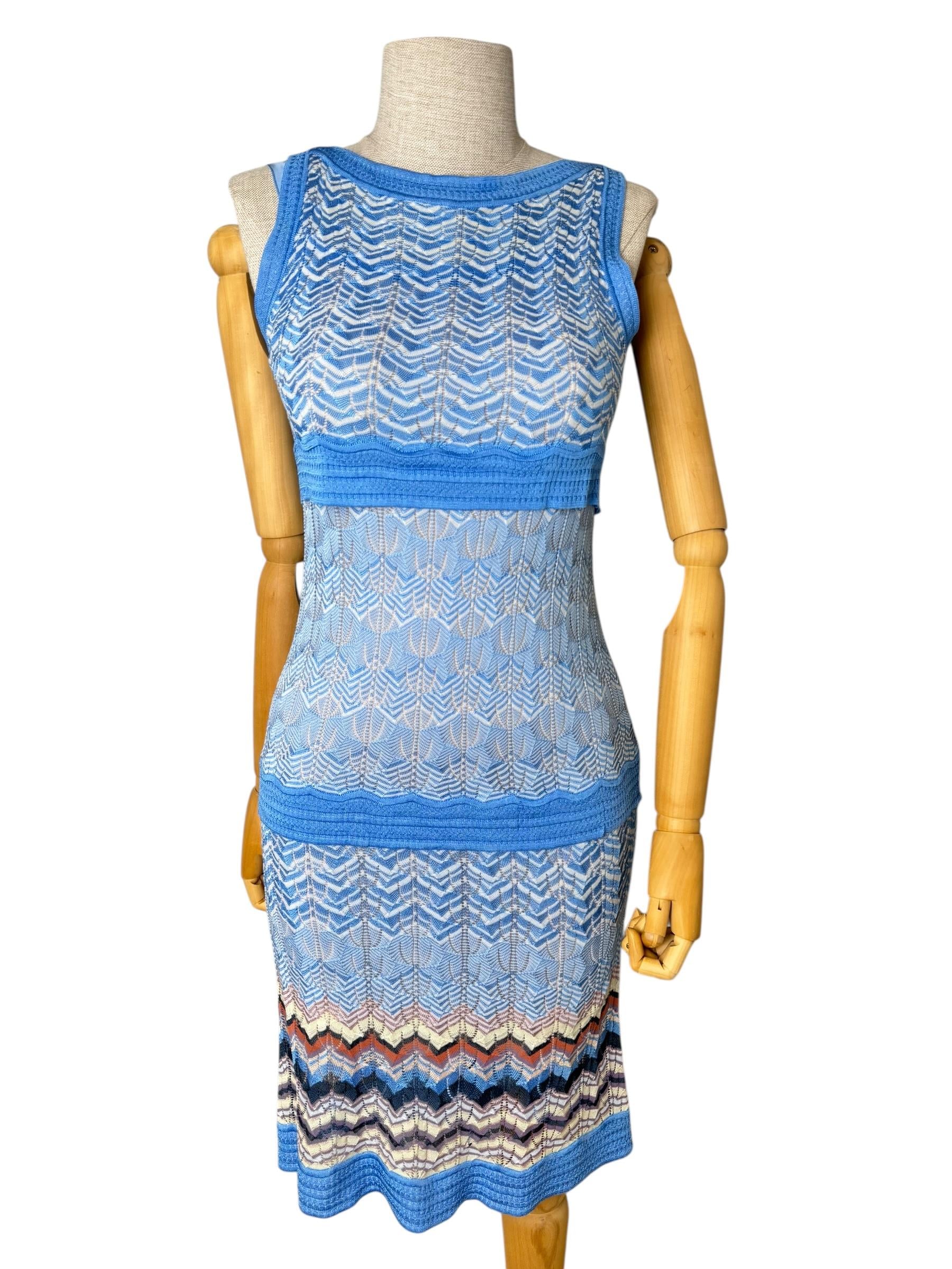 MISSONI KNITTED BLUE DRESS