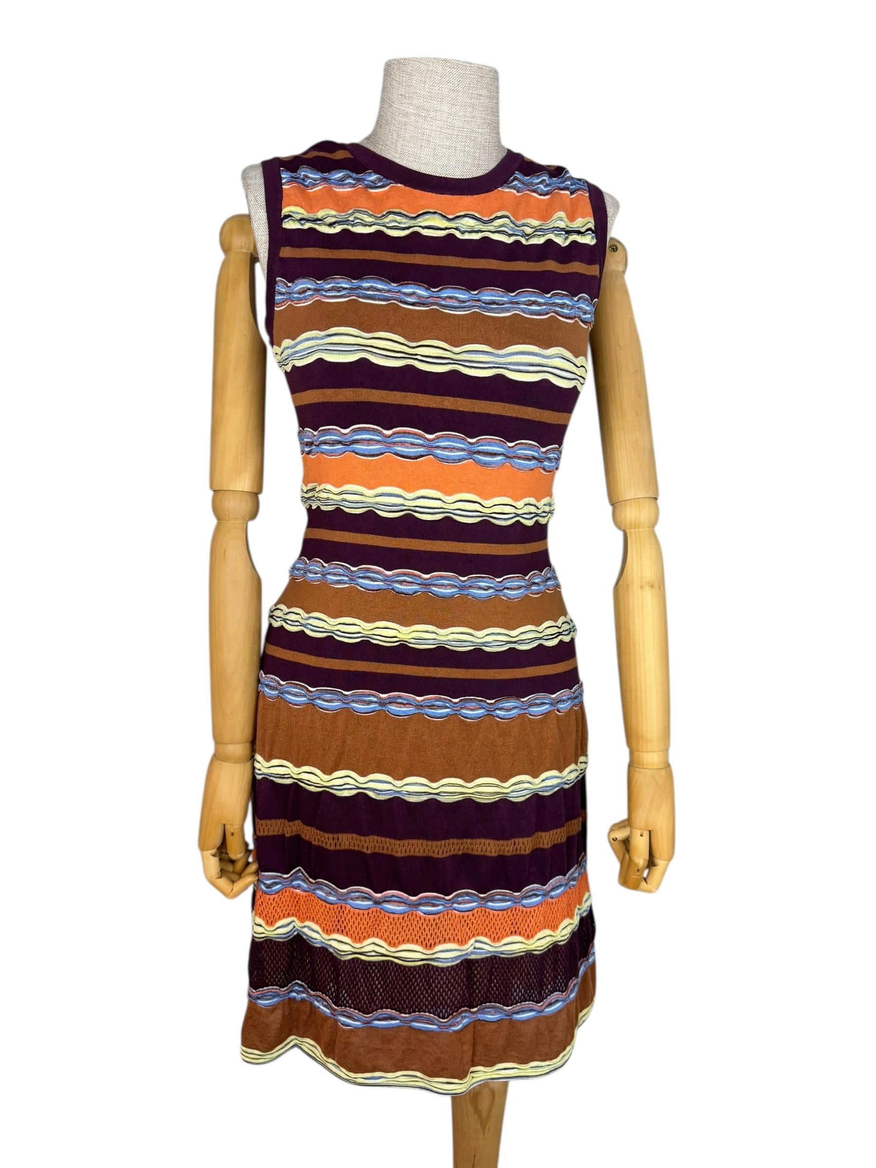 MISSONI MULTICOLOR STRIPED DRESS