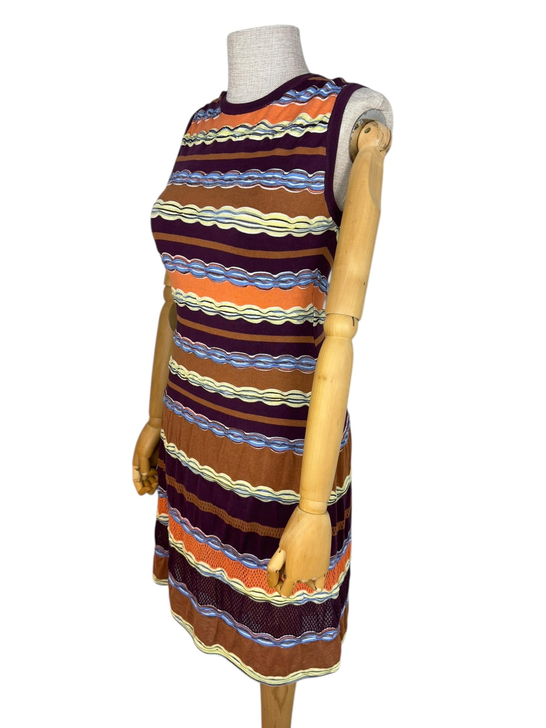 MISSONI MULTICOLOR STRIPED DRESS