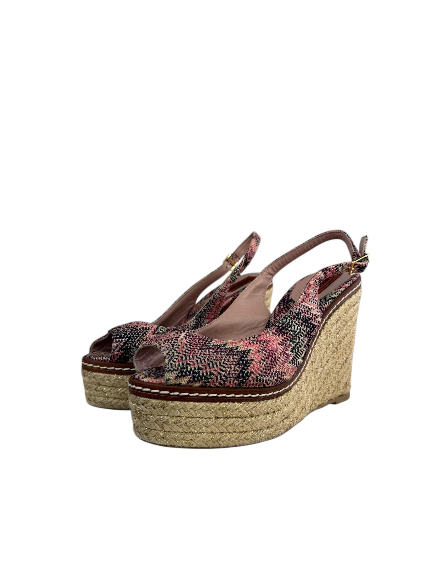 MISSONI MULTICOLOR WEDGE MULES