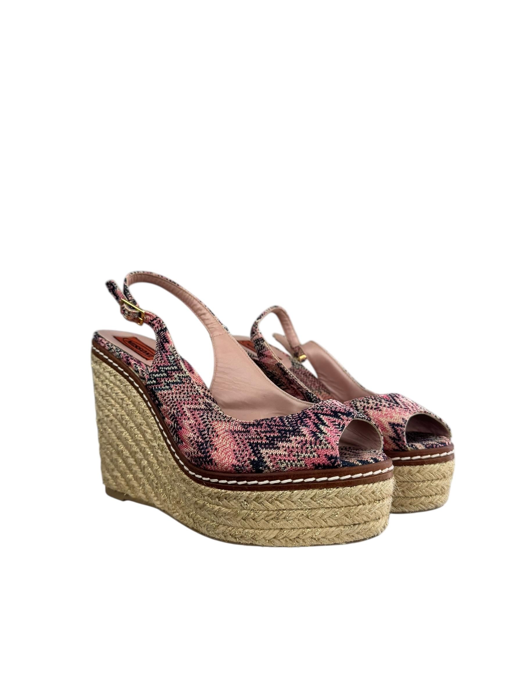 MISSONI MULTICOLOR WEDGE MULES