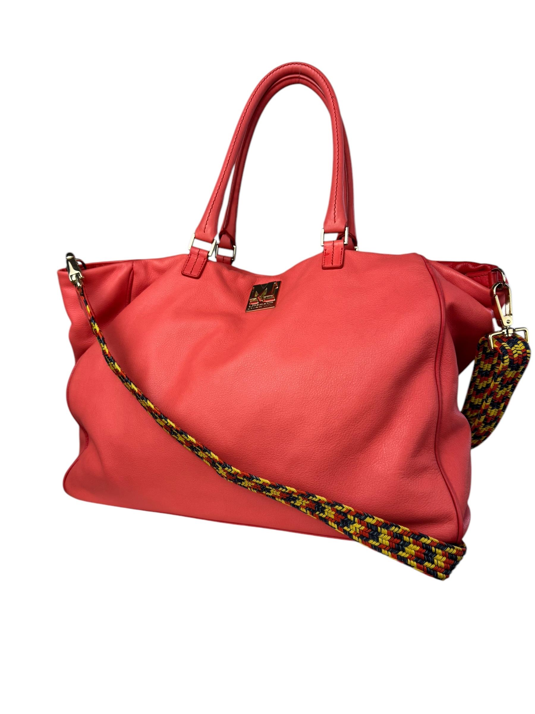 MISSONI PINK LEATHER TOTE BAG