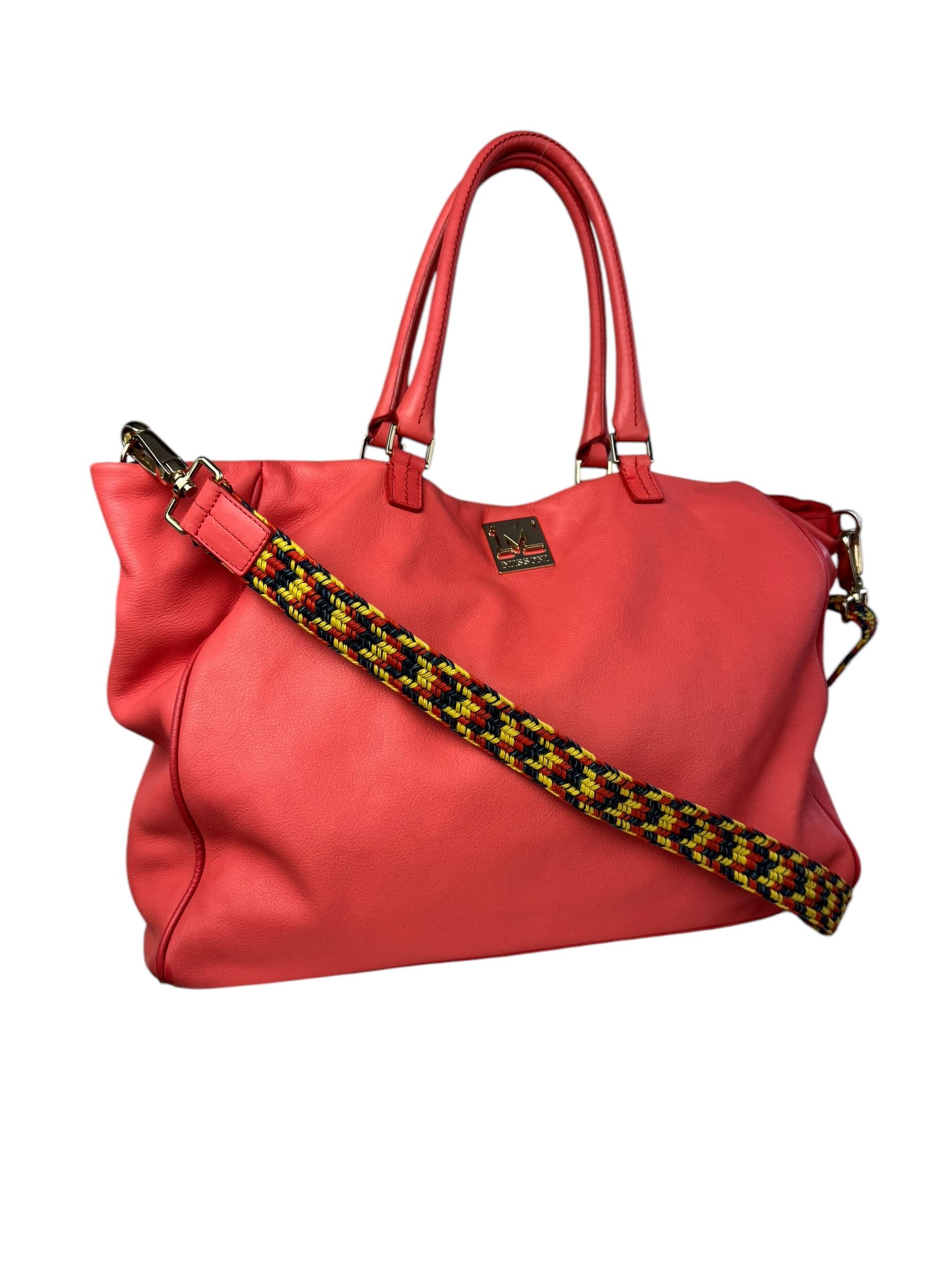 MISSONI PINK LEATHER TOTE BAG