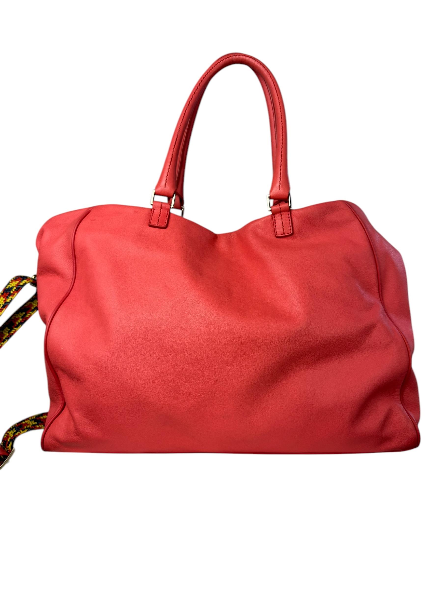 MISSONI PINK LEATHER TOTE BAG