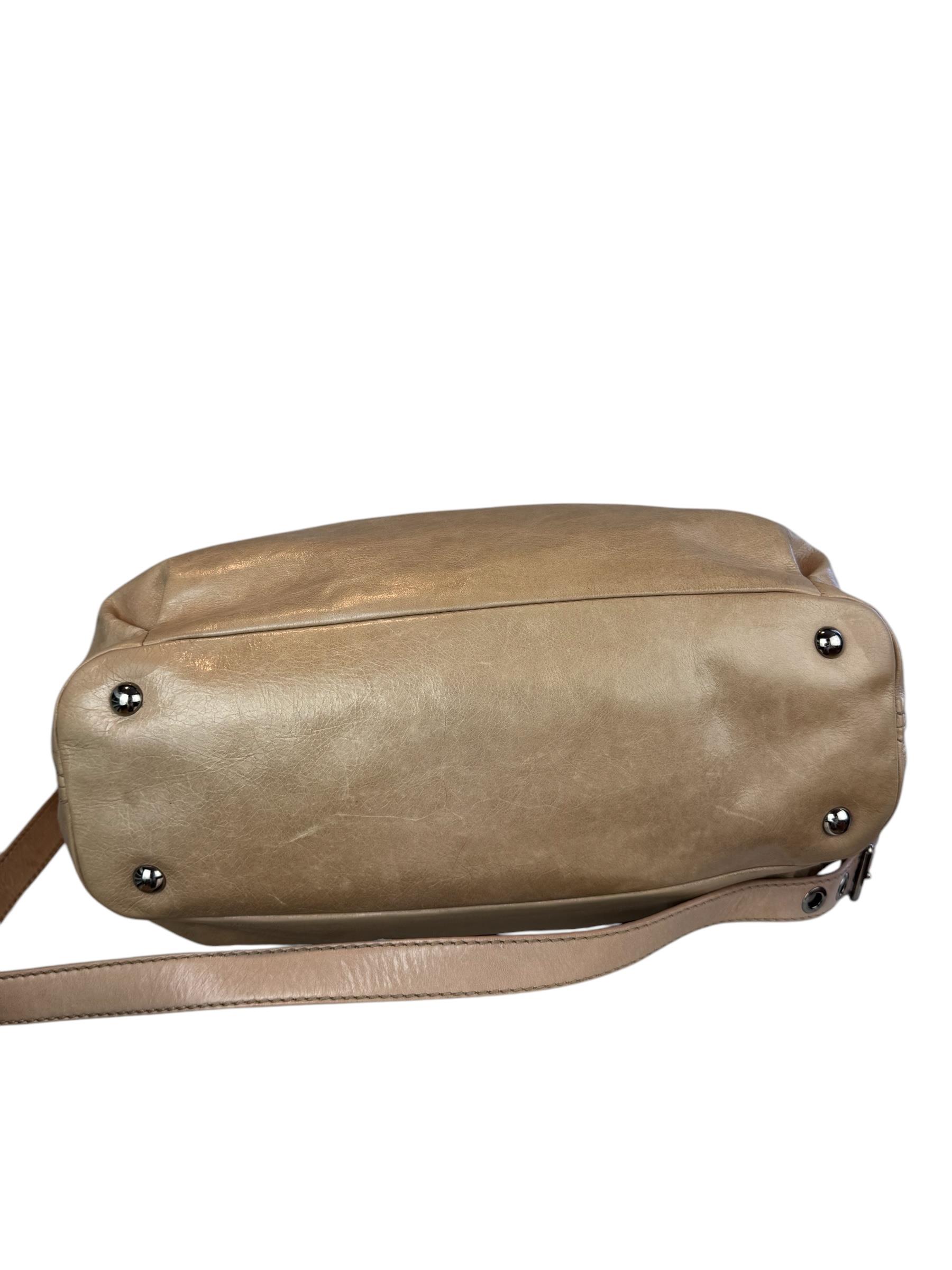 MIU MIU BEIGE HEART CHARM TOTE BAG