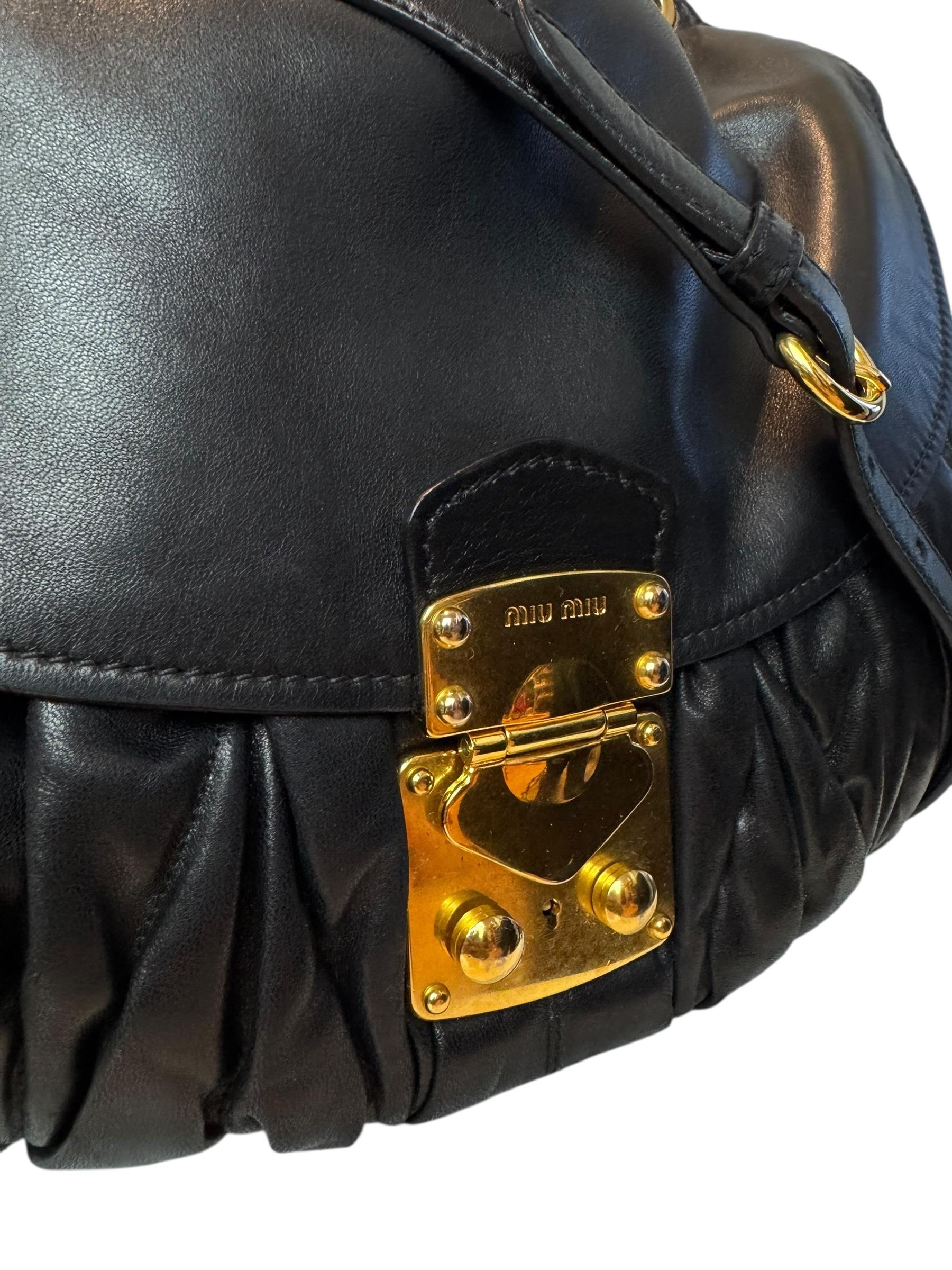 MIU MIU BLACK MATELASSE BAG