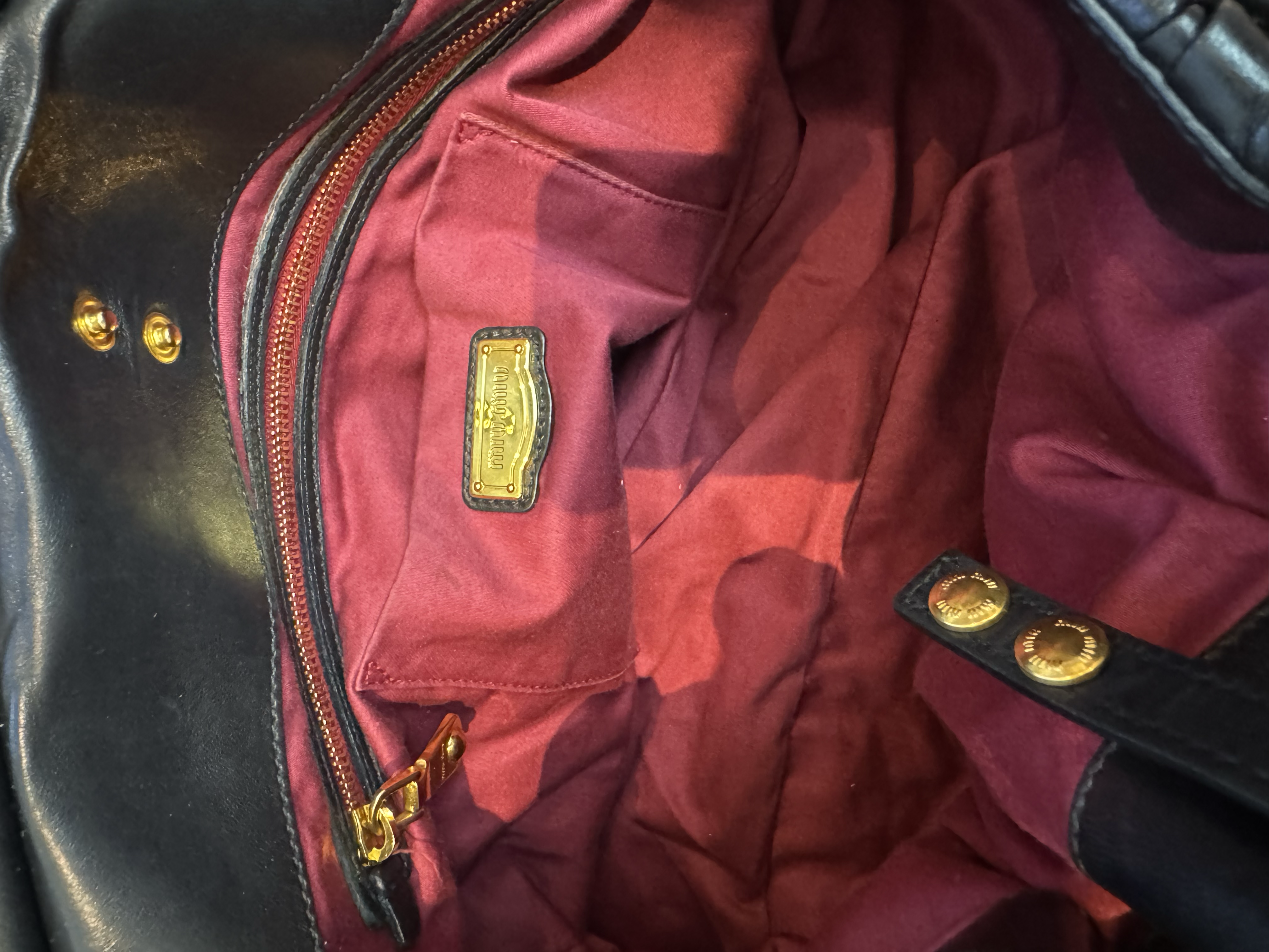 MIU MIU BLACK MATELASSE BAG