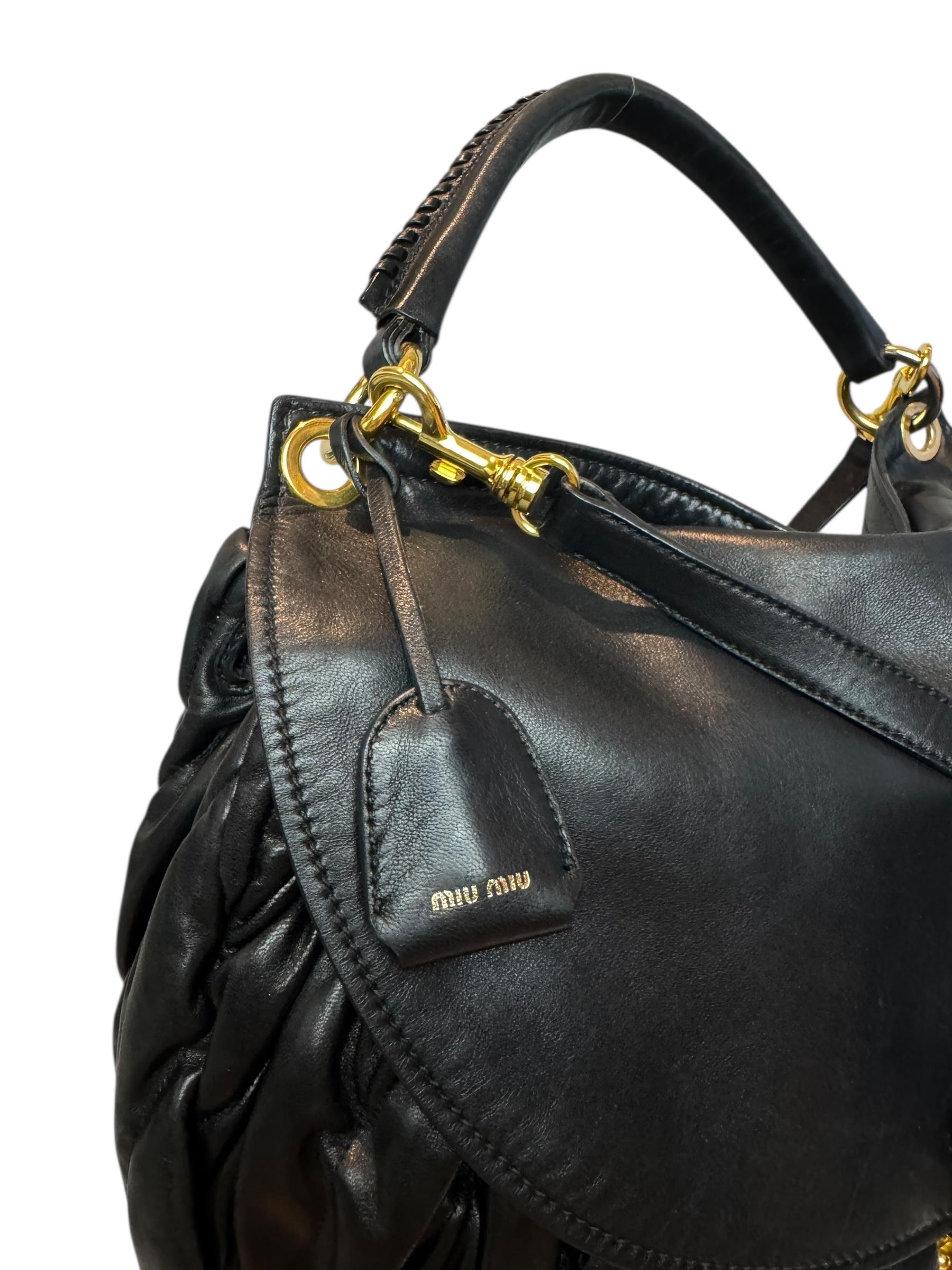 MIU MIU BLACK MATELASSE BAG