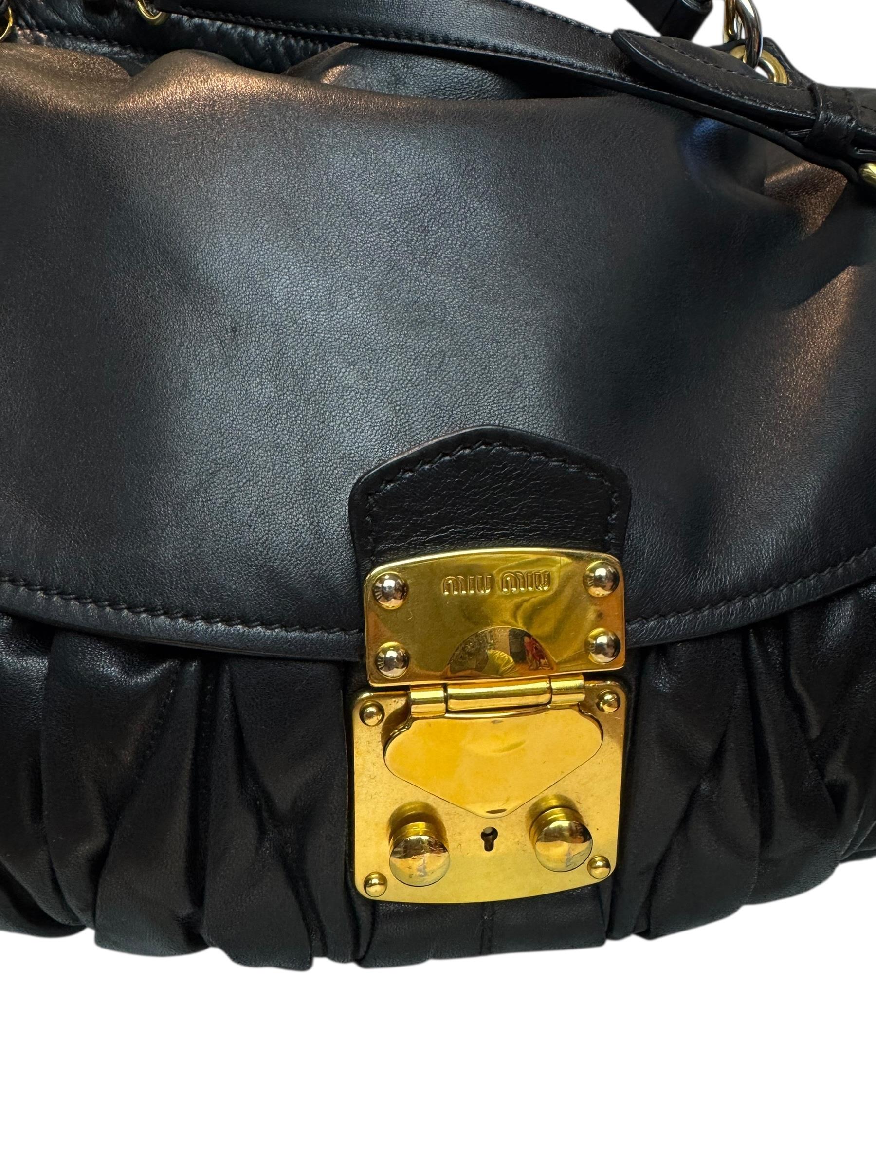 MIU MIU BLACK MATELASSE BAG
