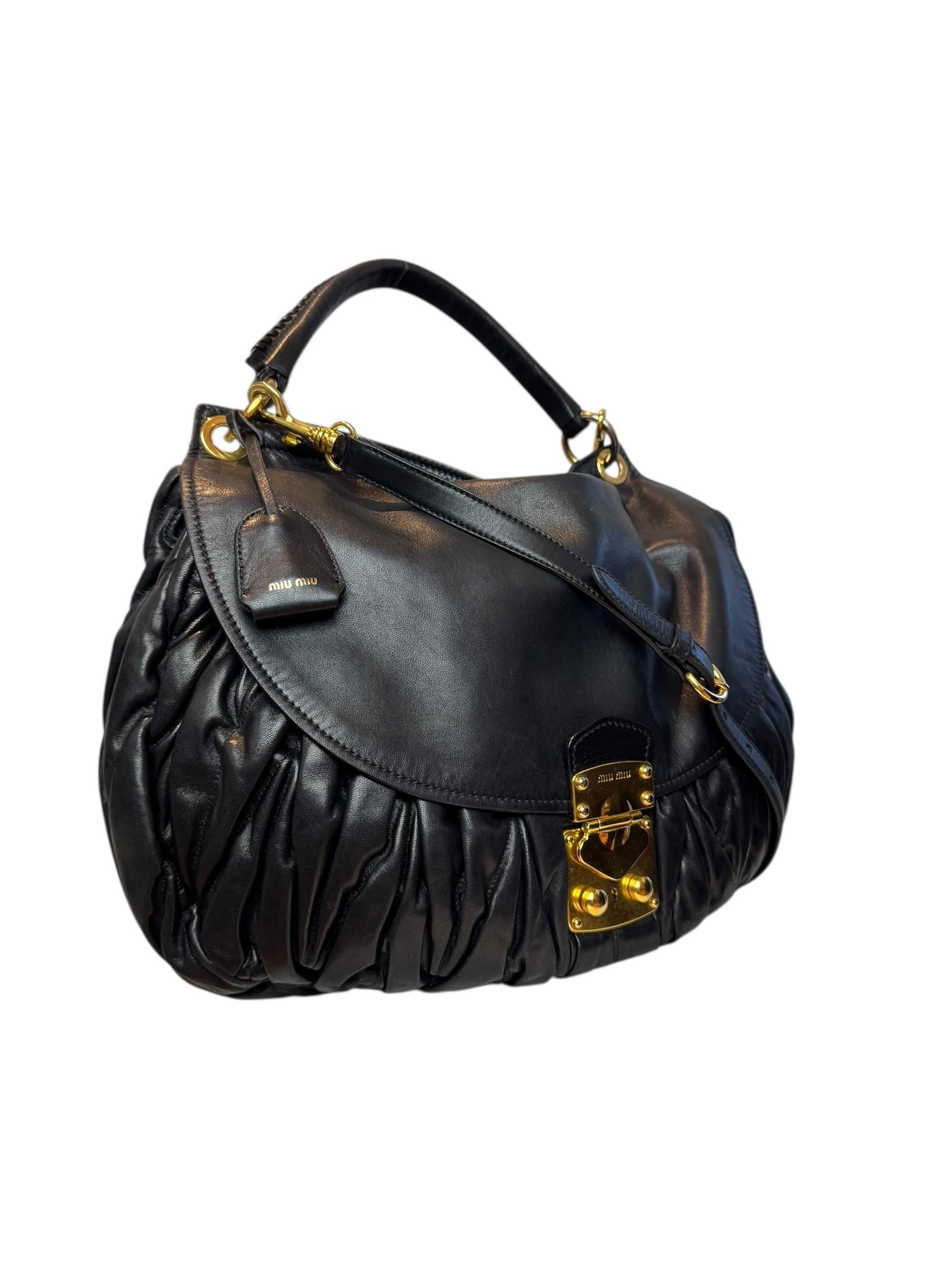 MIU MIU BLACK MATELASSE BAG