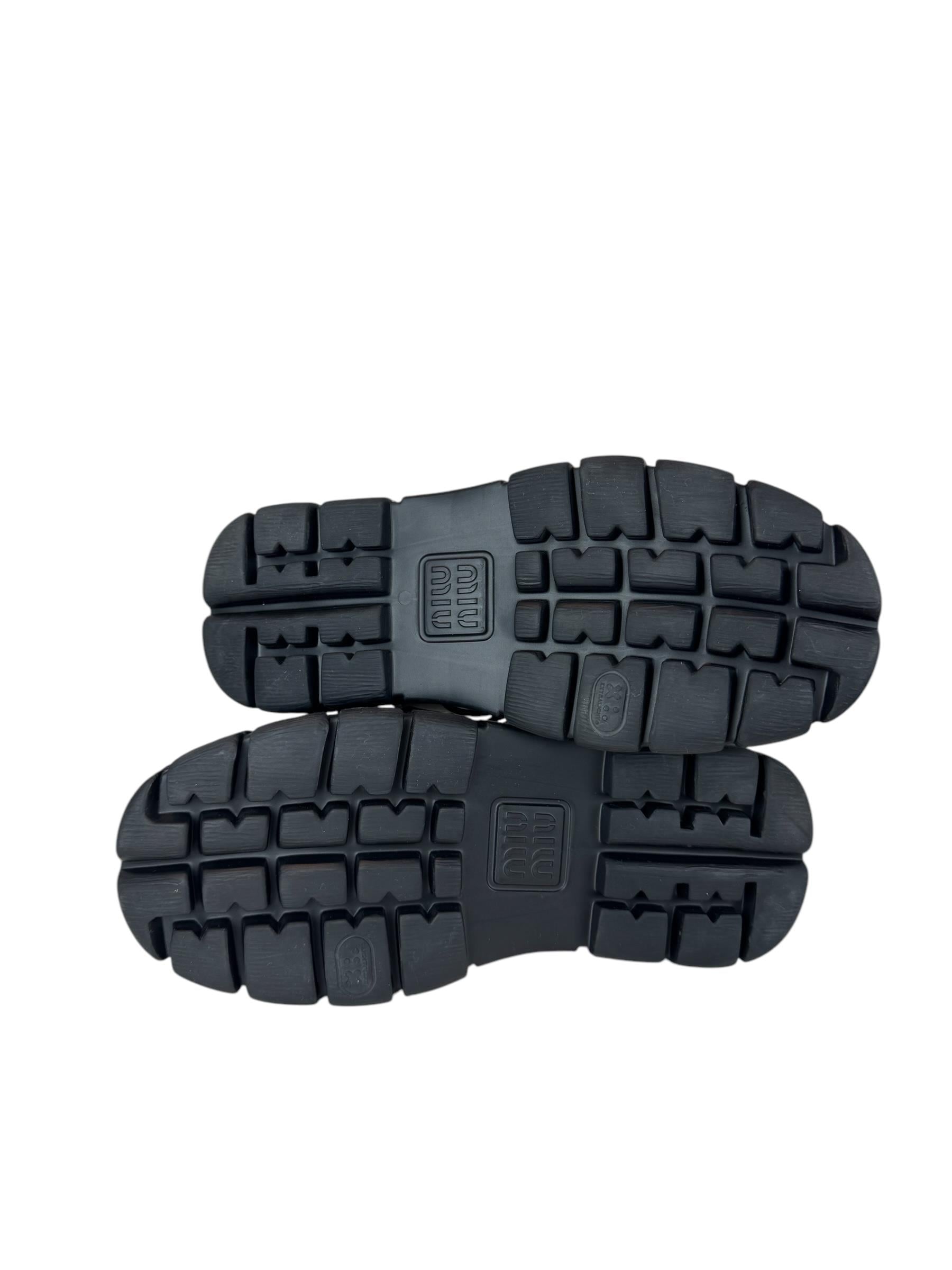 MIU MIU BLACK RUBBER SANDALS