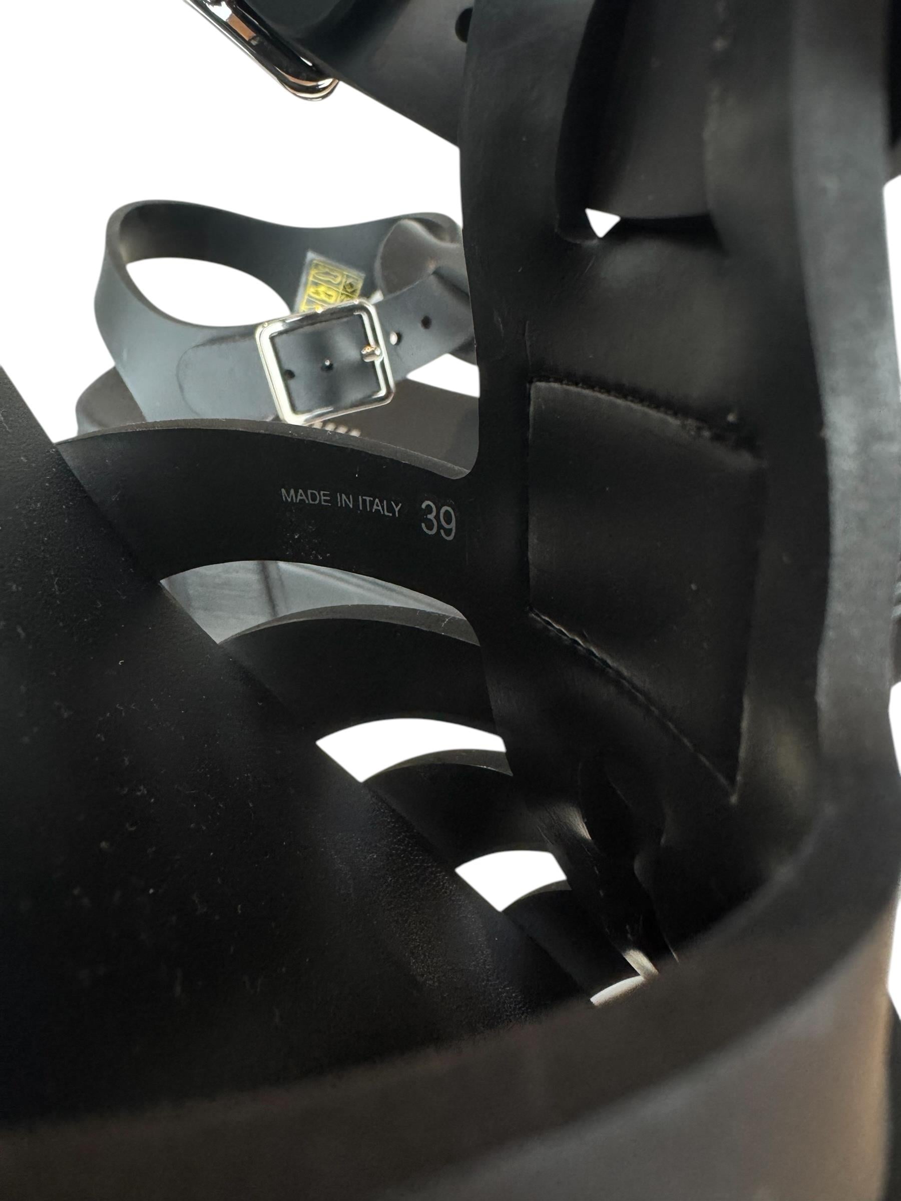MIU MIU BLACK RUBBER SANDALS