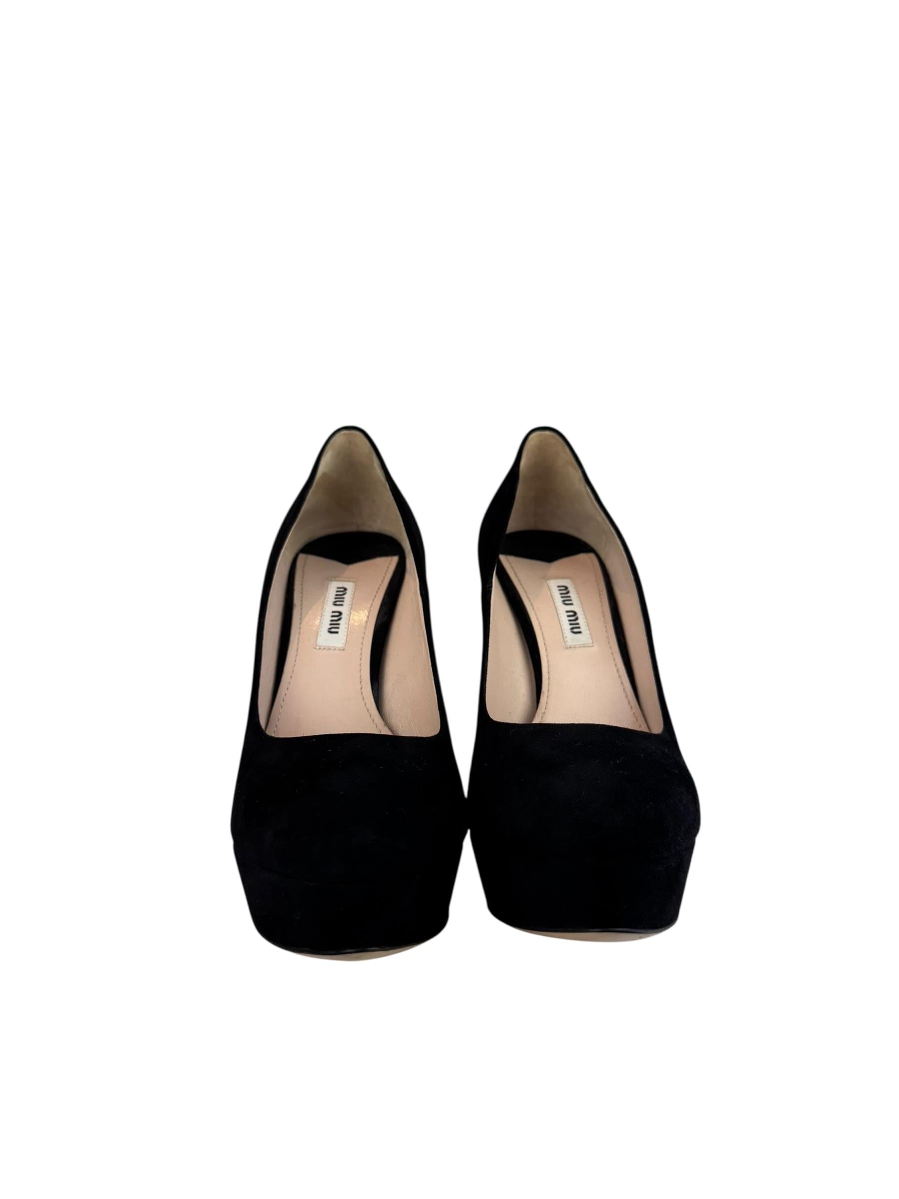 MIU MIU BLACK SUEDE HIGH HEELS