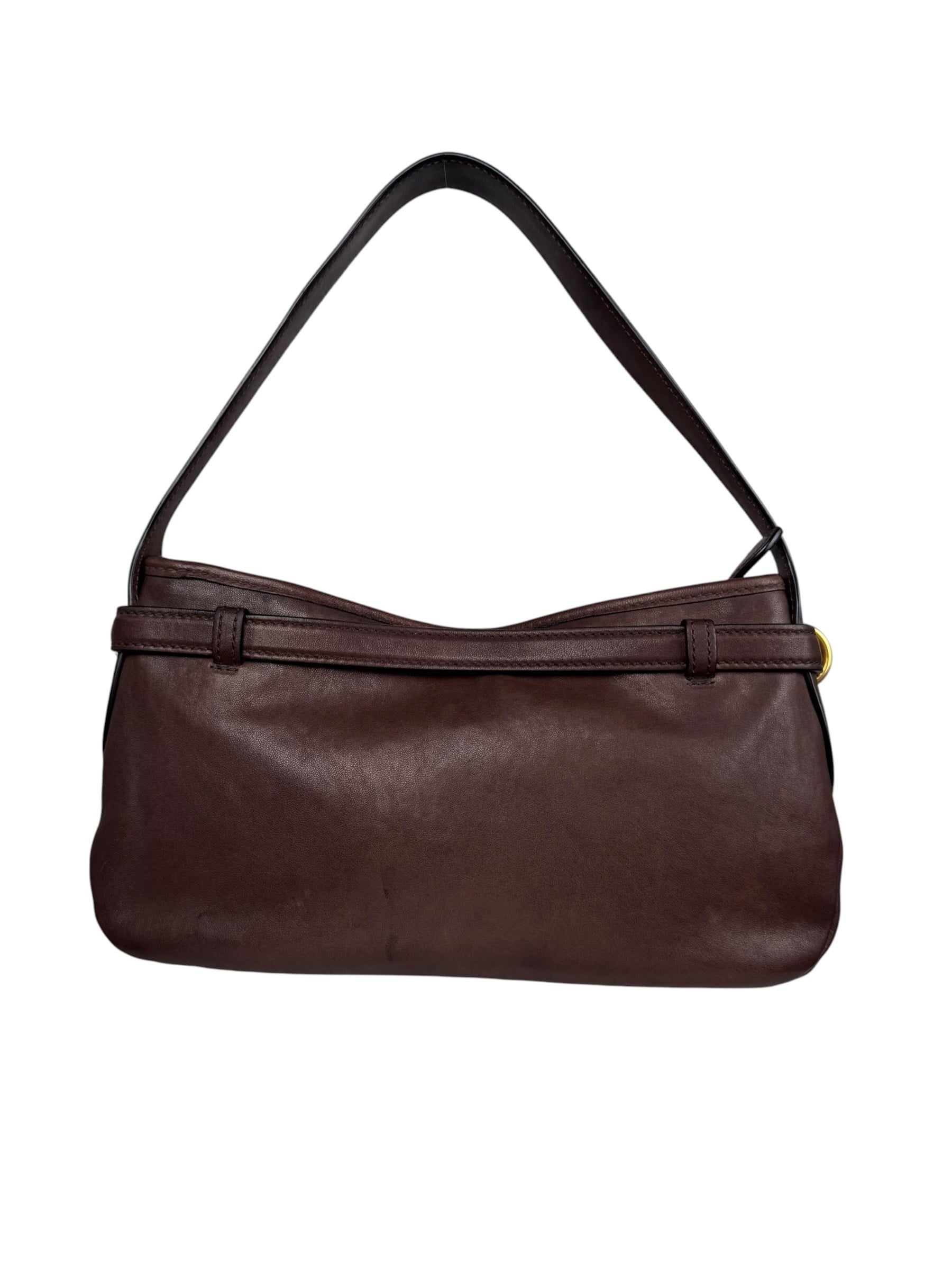 MIU MIU BROWN LEATHER AVENTURE BAG