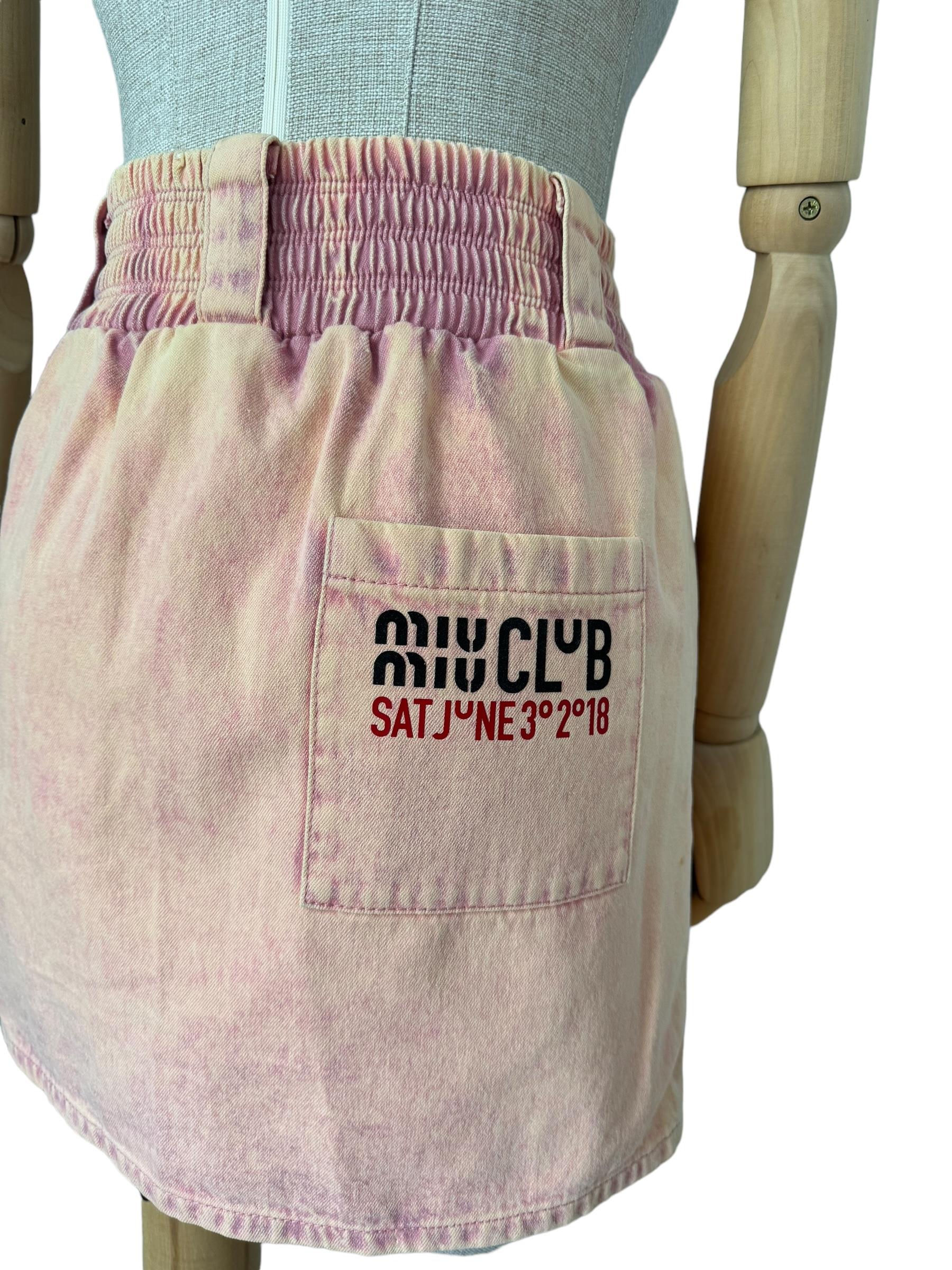 MIU MIU CLUB PINK DENIM SKIRT