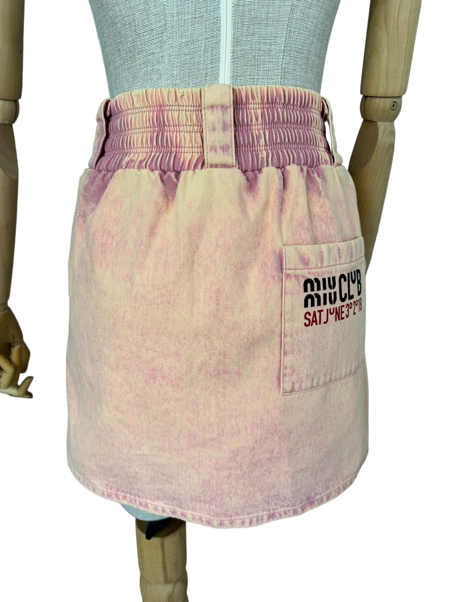 MIU MIU CLUB PINK DENIM SKIRT