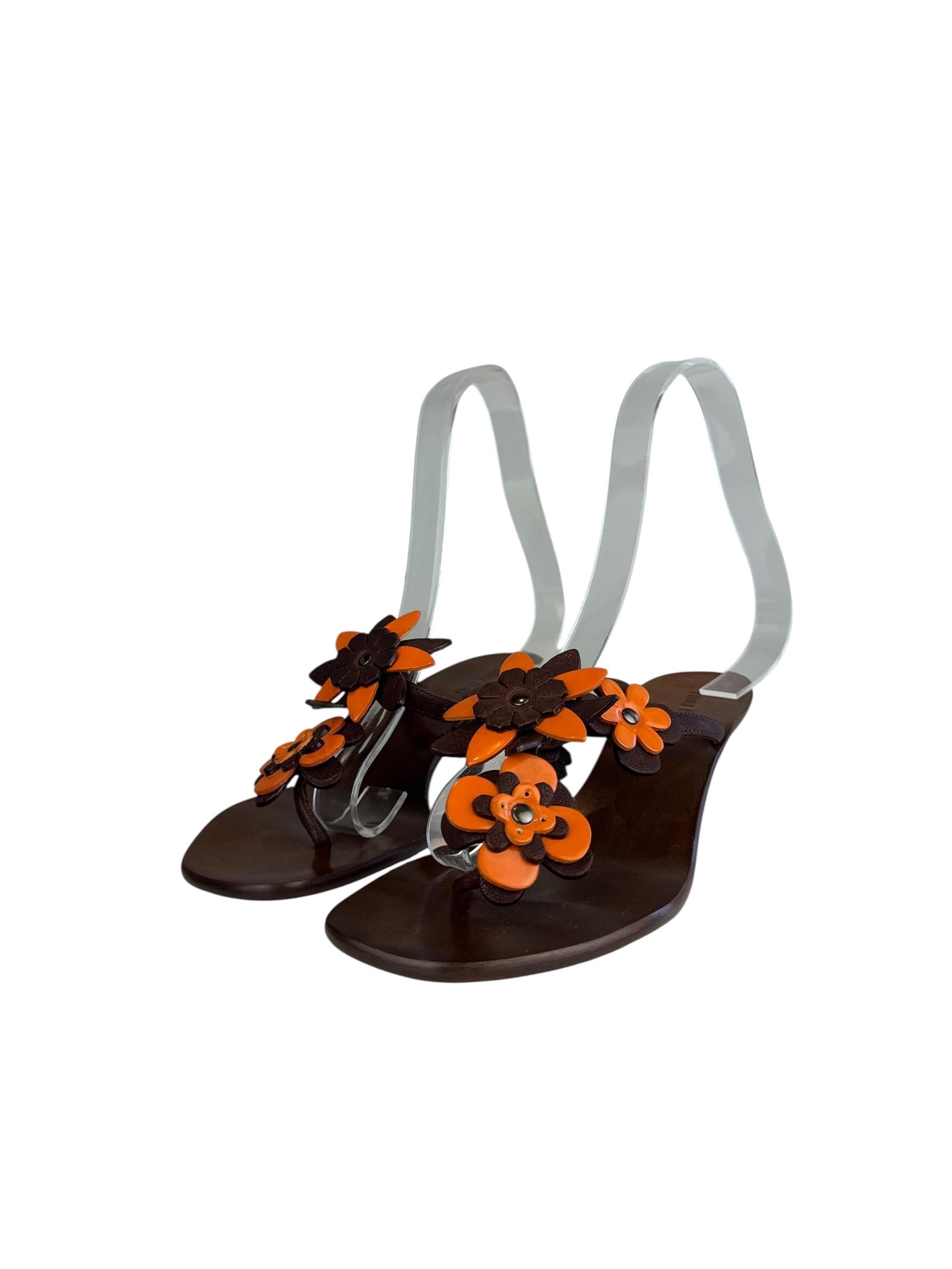 MIU MIU FLORAL SANDALS