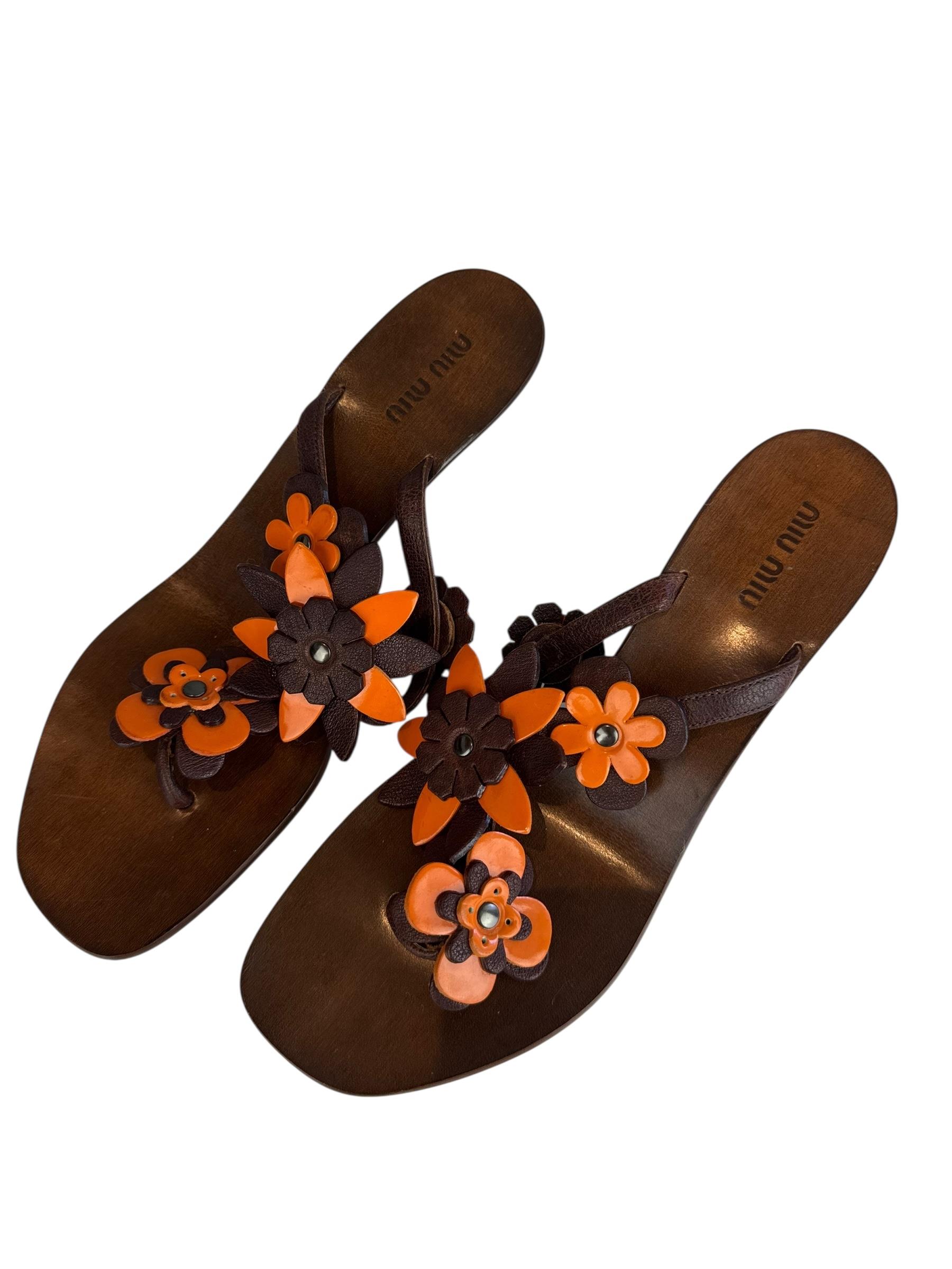 MIU MIU FLORAL SANDALS