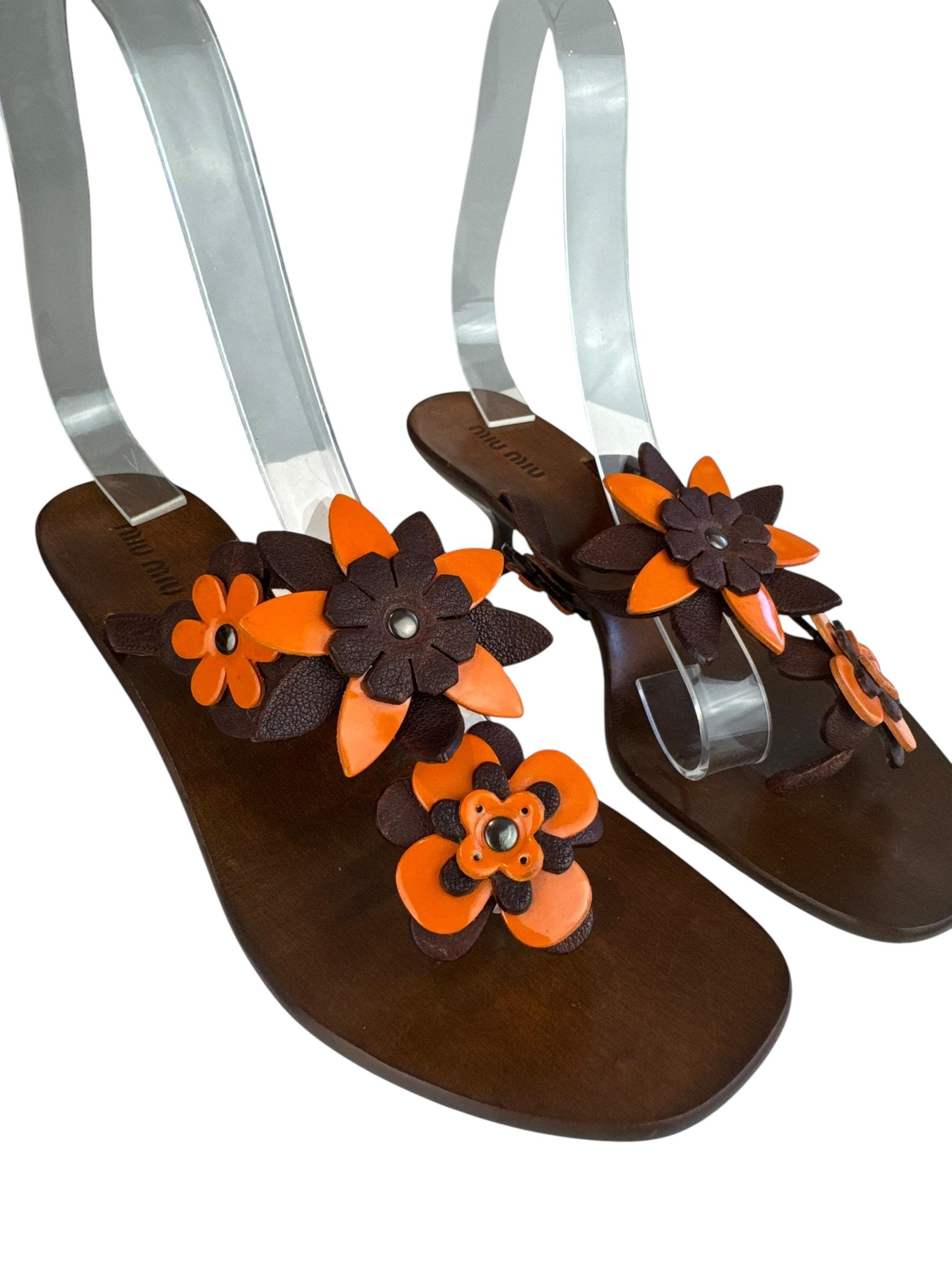 MIU MIU FLORAL SANDALS