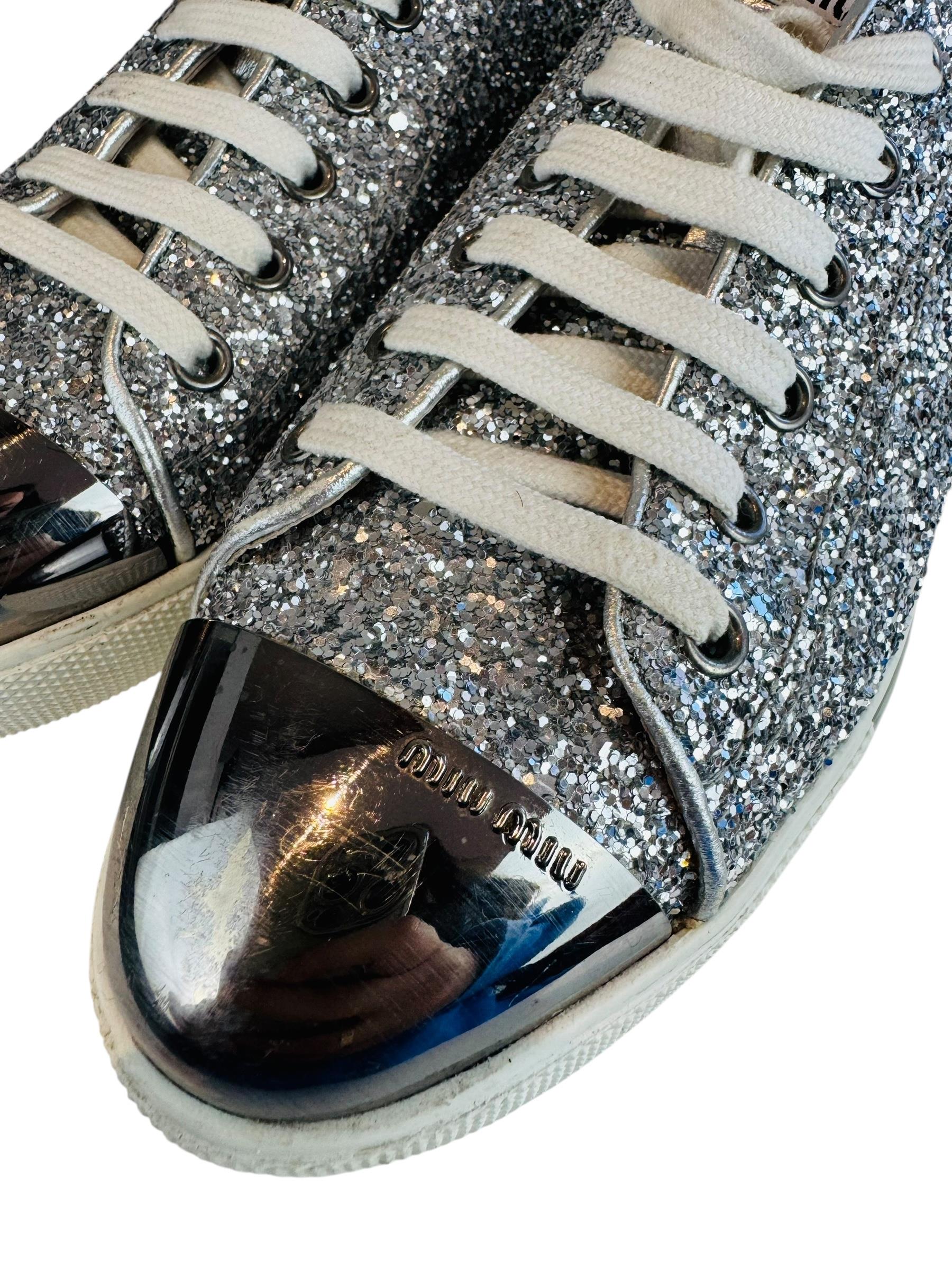 MIU MIU GLITTER SNEAKERS
