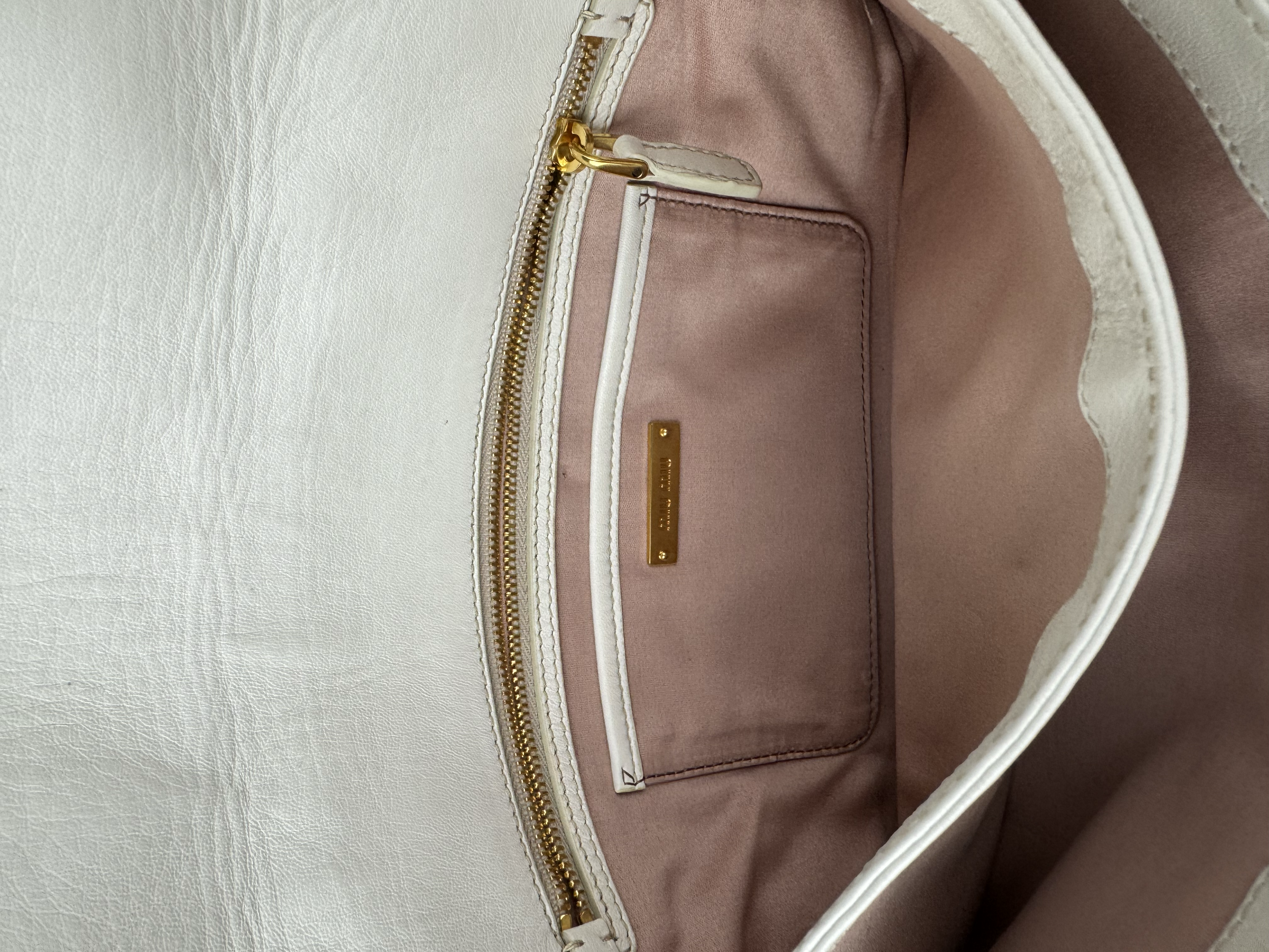 MIU MIU IVORY MATELASSE CLUTCH BAG
