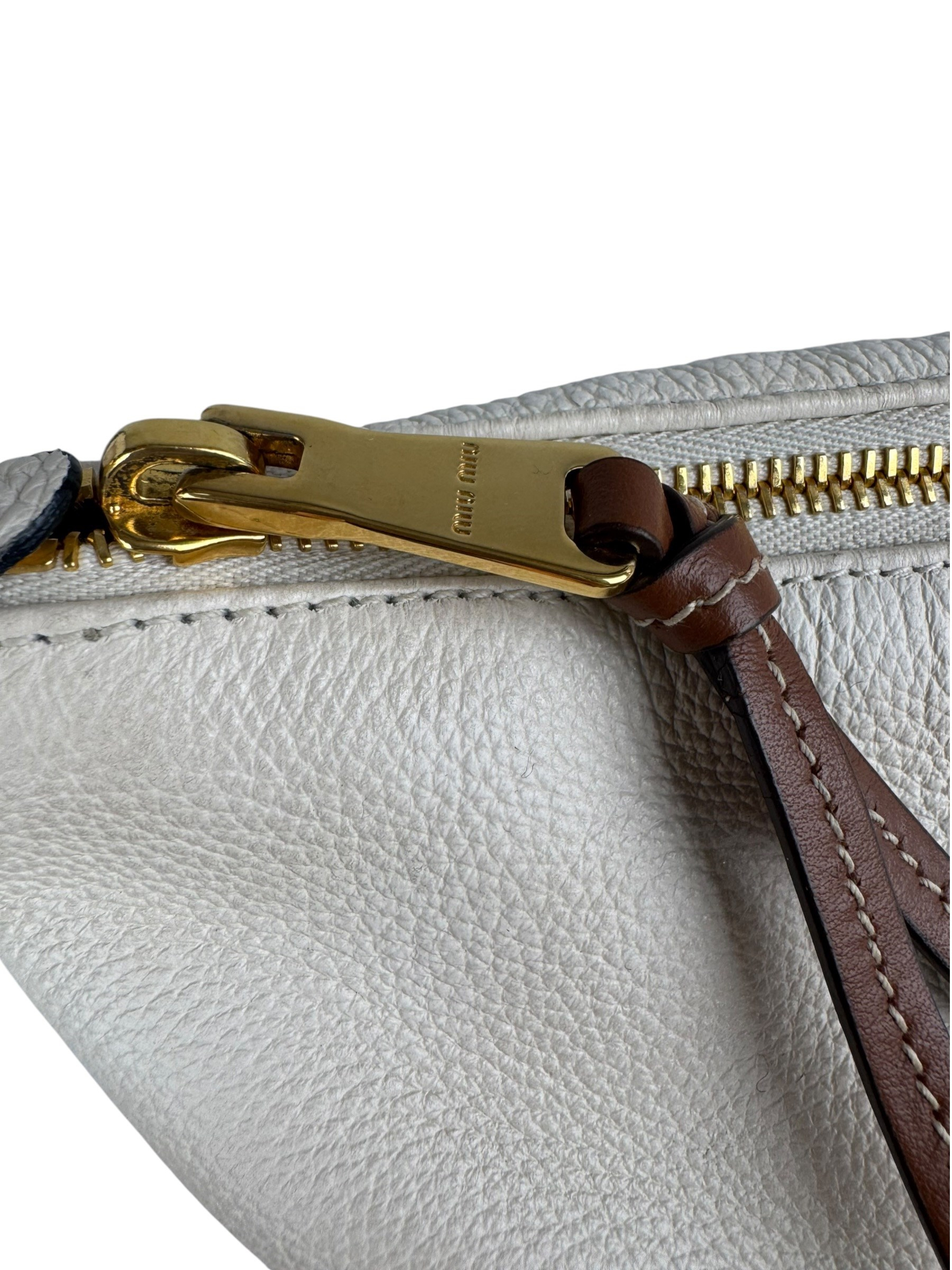 MIU MIU LEATHER BASKET BAG