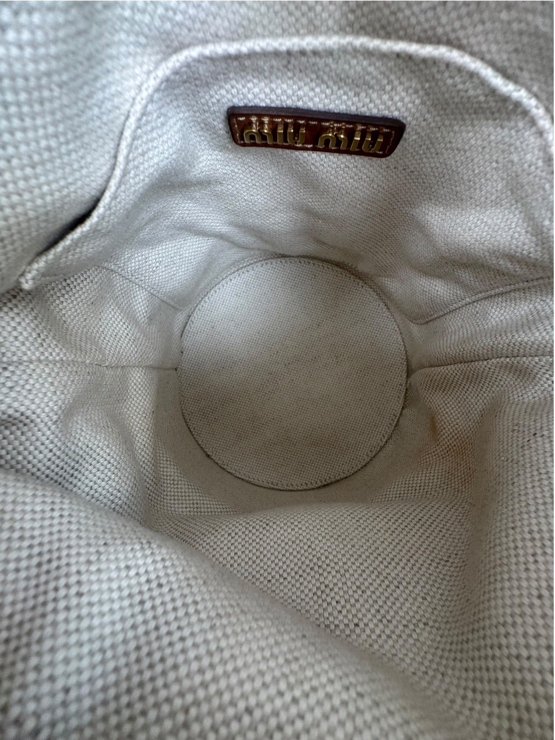 MIU MIU LEATHER BASKET BAG
