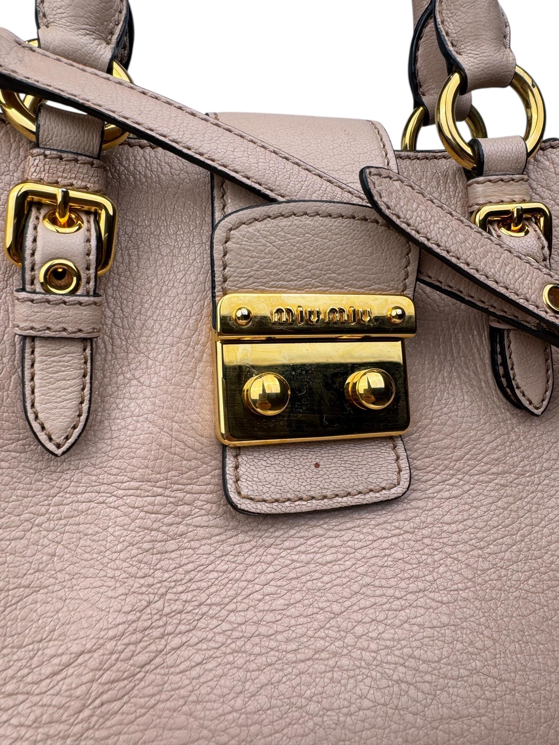 MIU MIU MADRAS PUSHLOCK TOTE BAG