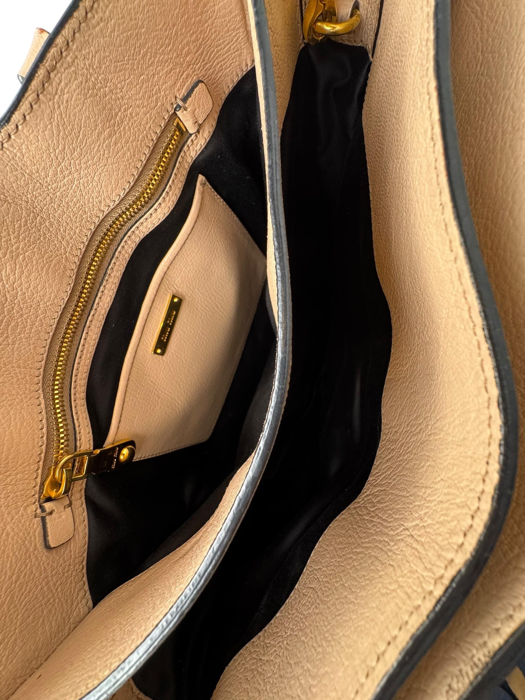 MIU MIU MADRAS PUSHLOCK TOTE BAG