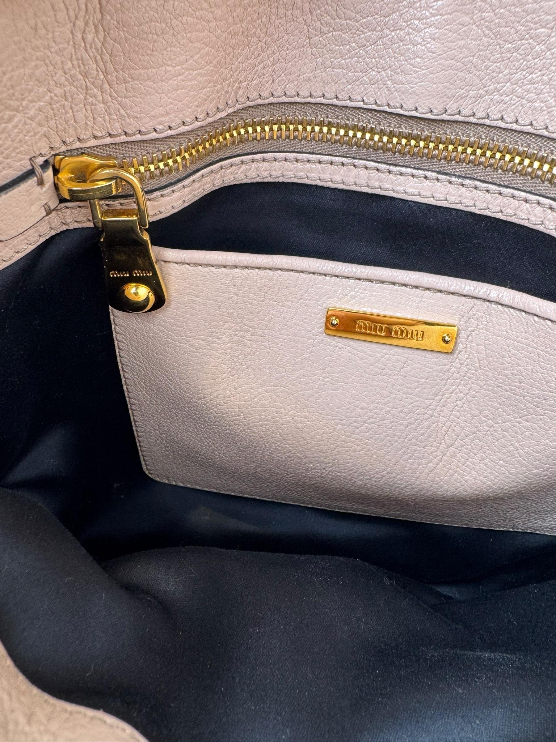 MIU MIU MADRAS PUSHLOCK TOTE BAG