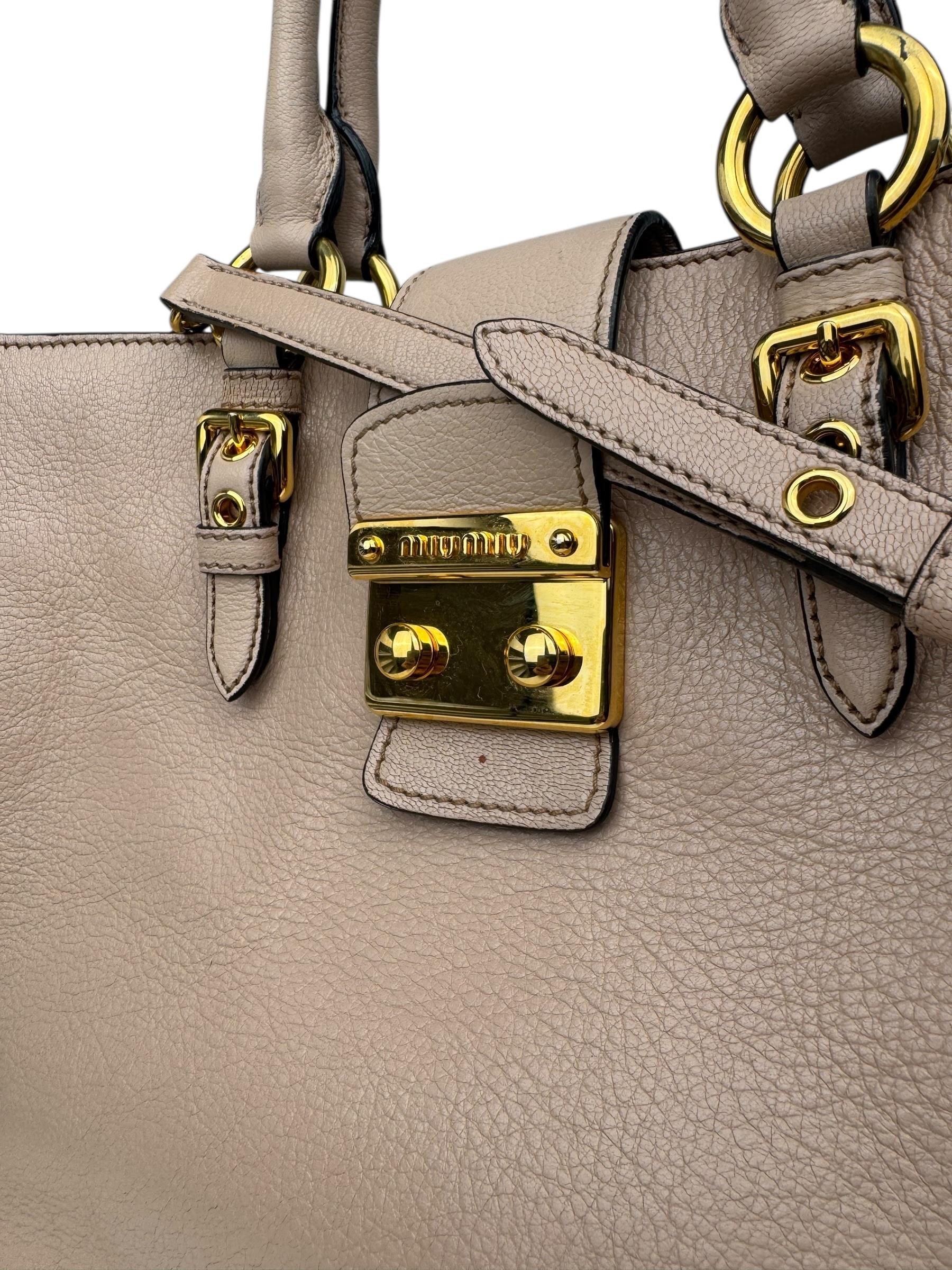 MIU MIU MADRAS PUSHLOCK TOTE BAG