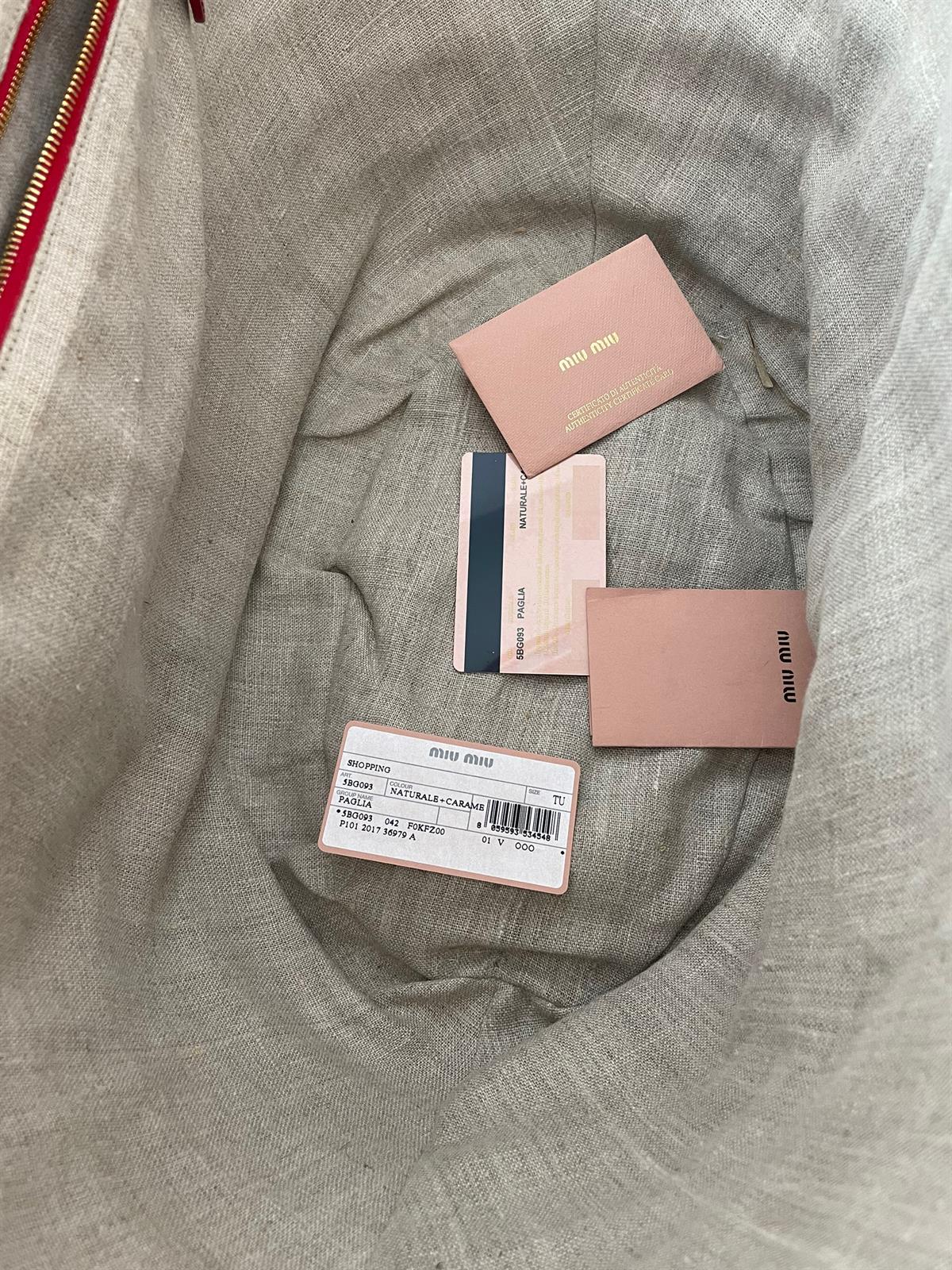 MIU MIU PAGLIA WOVEN STRAP BAG