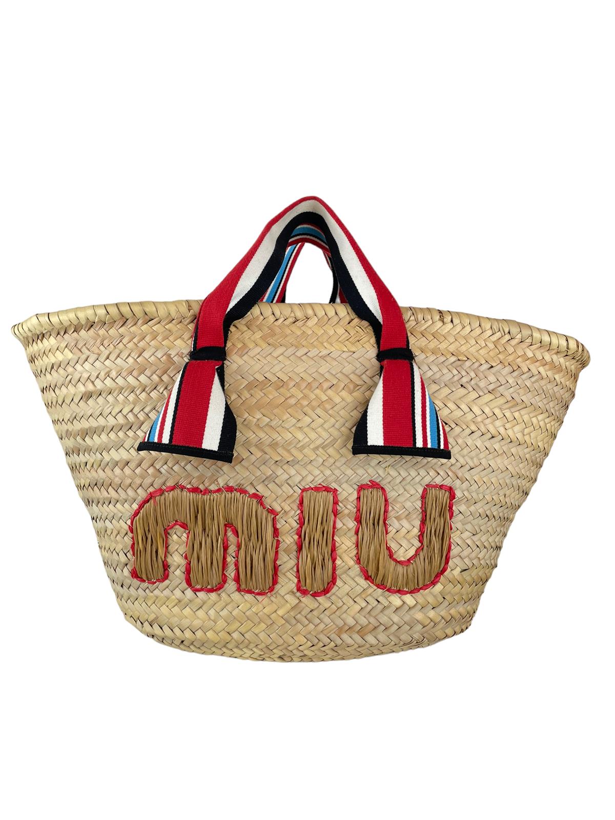 MIU MIU PAGLIA WOVEN STRAP BAG