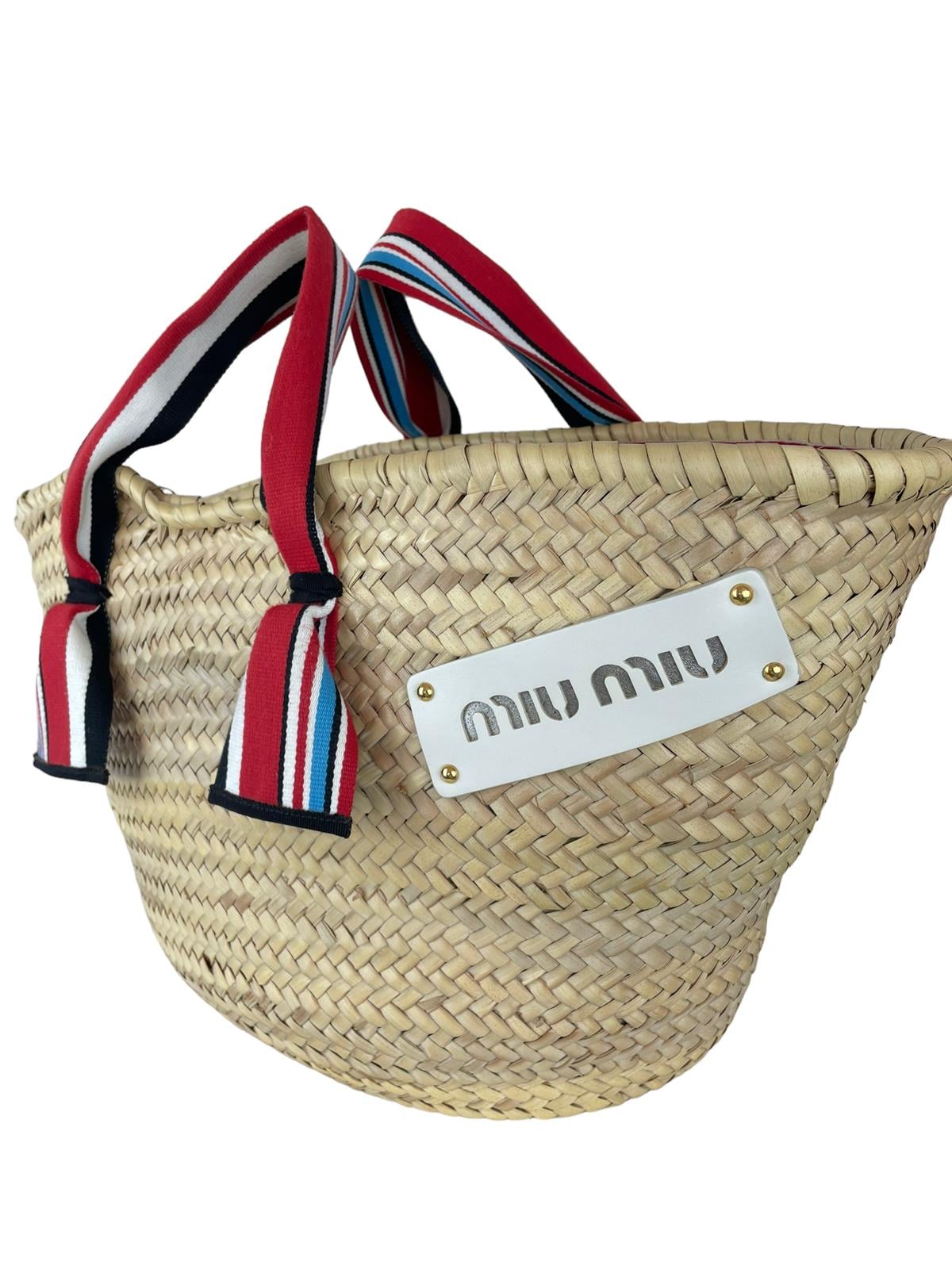 MIU MIU PAGLIA WOVEN STRAP BAG