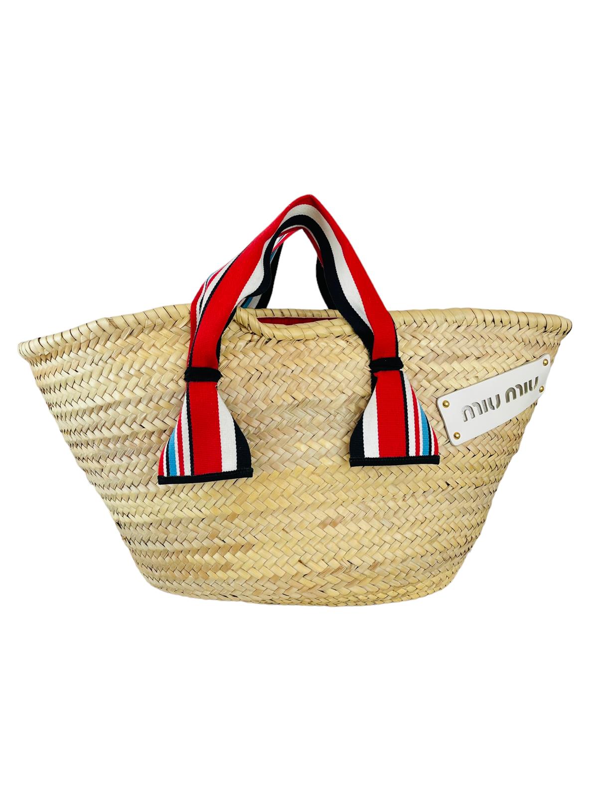 MIU MIU PAGLIA WOVEN STRAP BAG