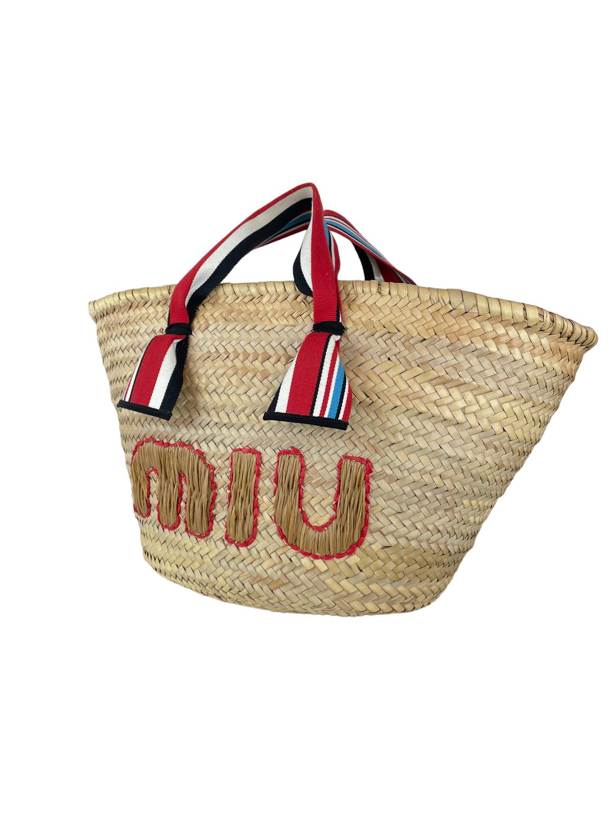 MIU MIU PAGLIA WOVEN STRAP BAG